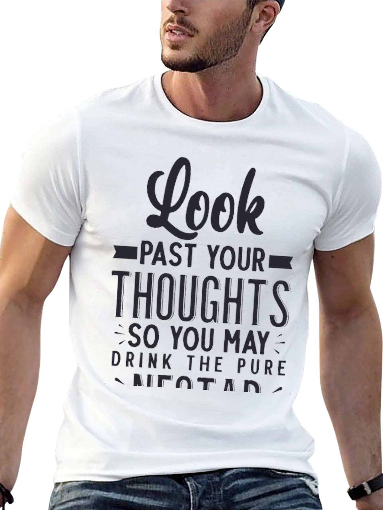 Look Past Your Thoughts Mens Black T-Shirt
