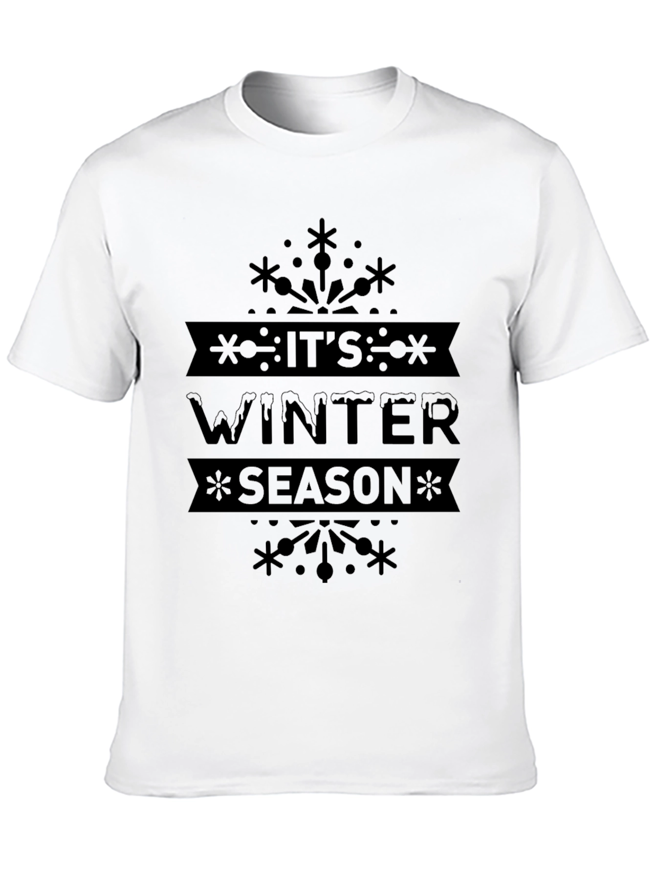 Its Winter Season Black T-Shirt