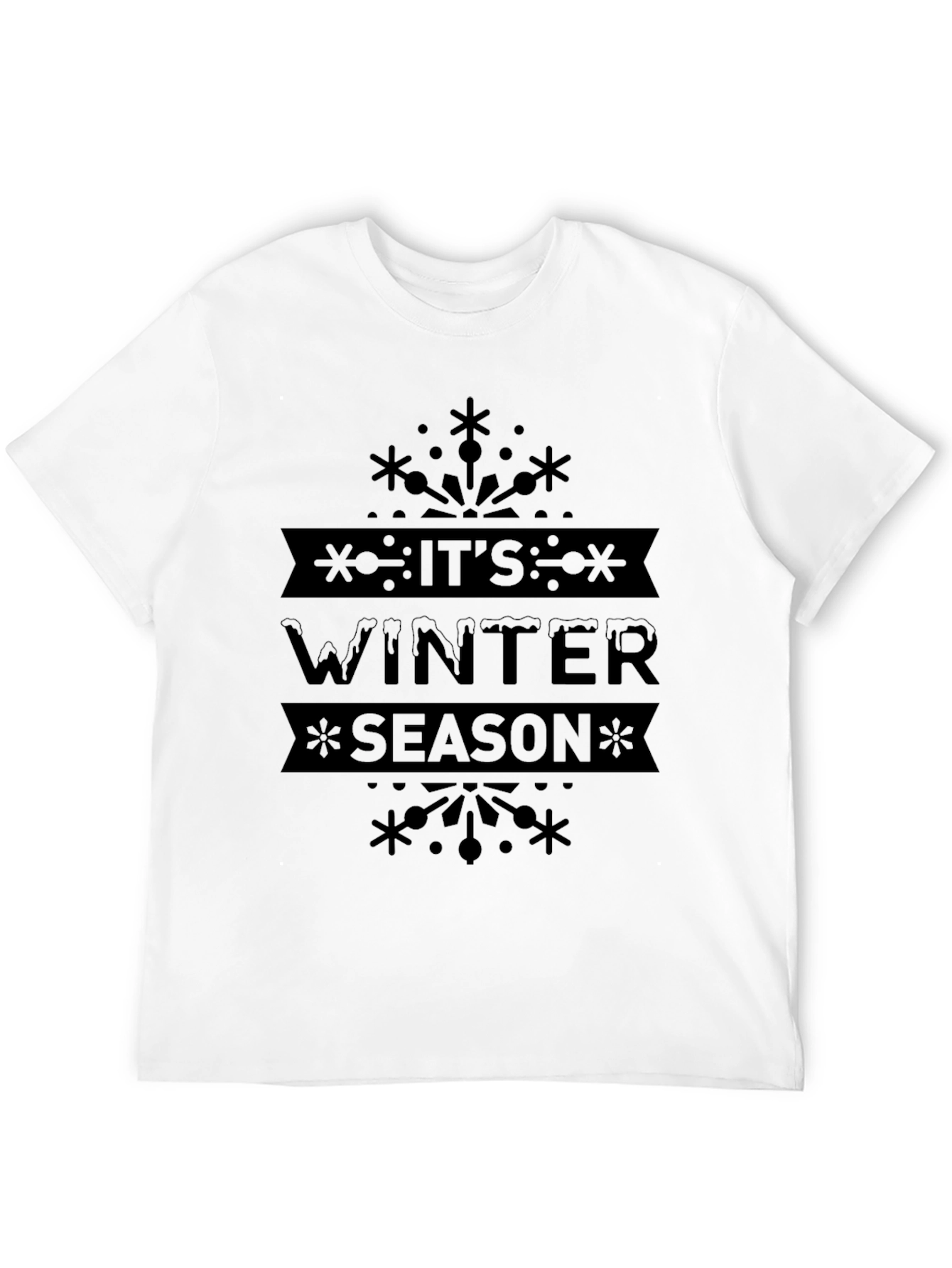 Its Winter Season Black T-Shirt