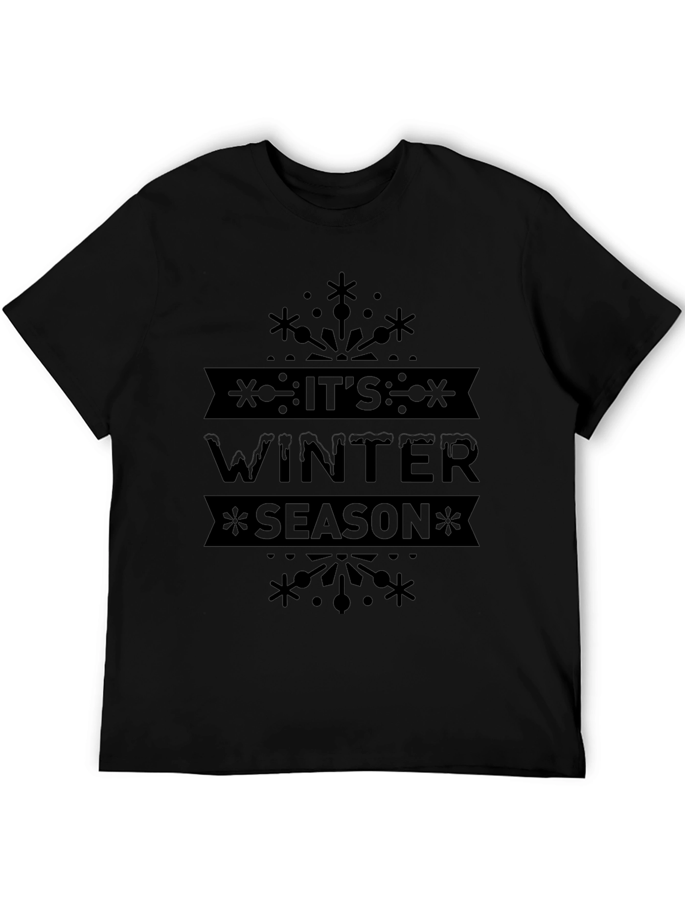 Its Winter Season Black T-Shirt