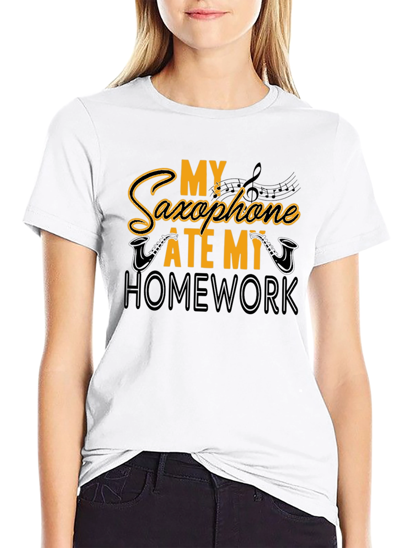 Saxophone Ate My Homework Funny Musician T-Shirt