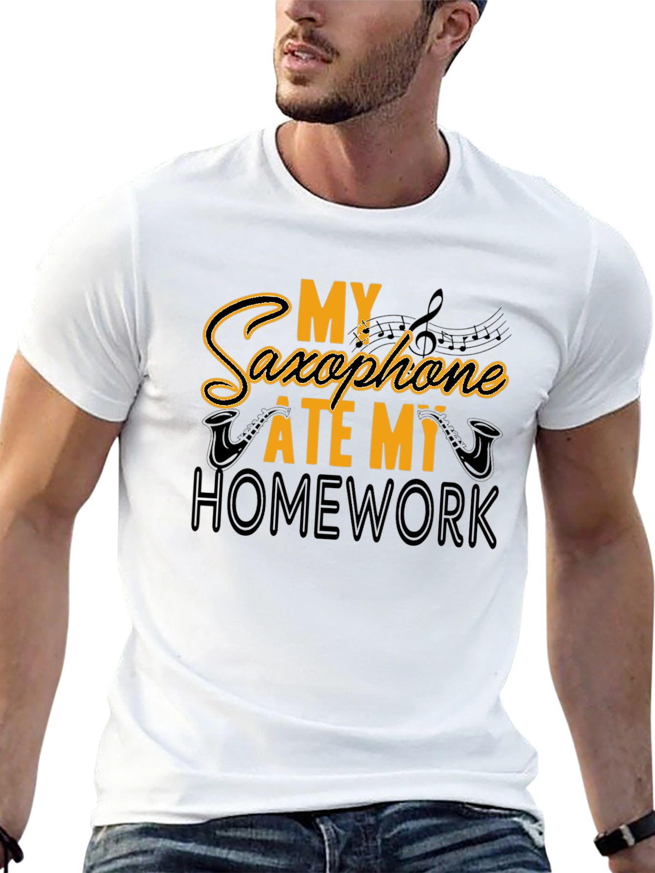 Saxophone Ate My Homework Funny Musician T-Shirt