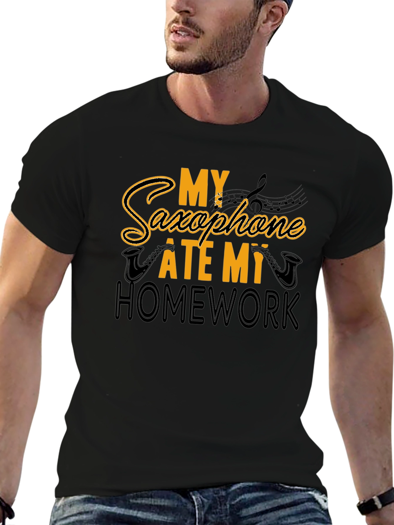 Saxophone Ate My Homework Funny Musician T-Shirt