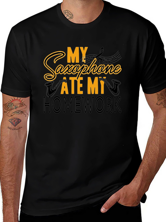 Saxophone Ate My Homework Funny Musician T-Shirt