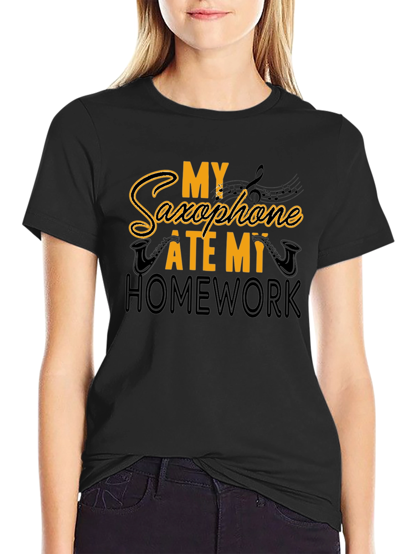 Saxophone Ate My Homework Funny Musician T-Shirt
