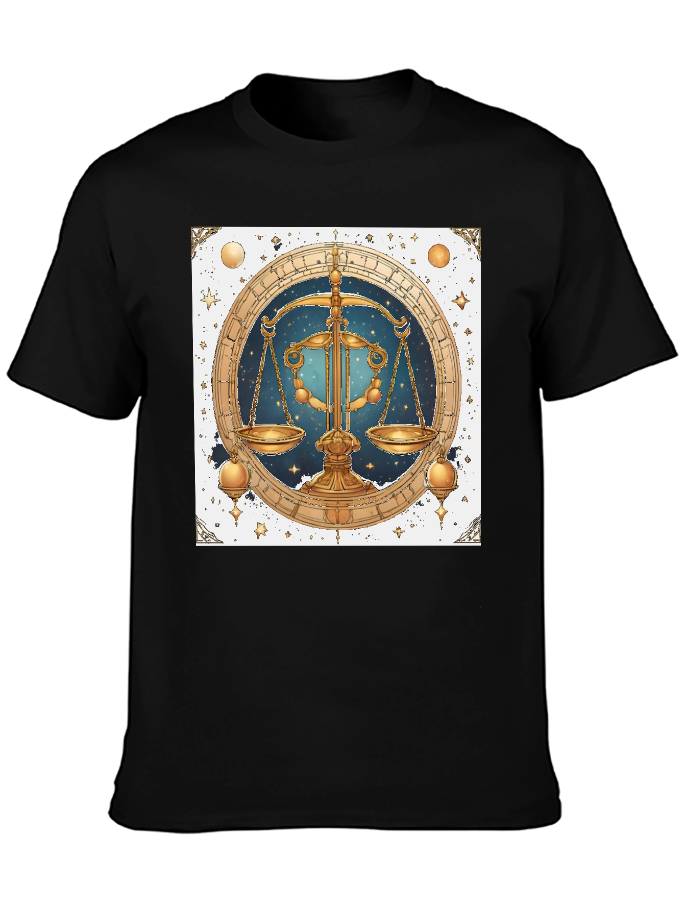 Libra Zodiac Graphic Tee - Stylish Black Shirt