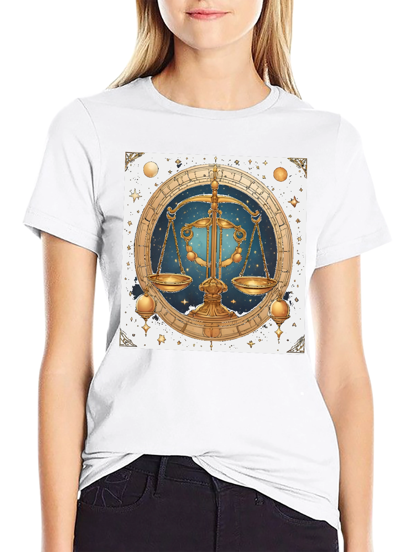 Libra Zodiac Graphic Tee - Stylish Black Shirt