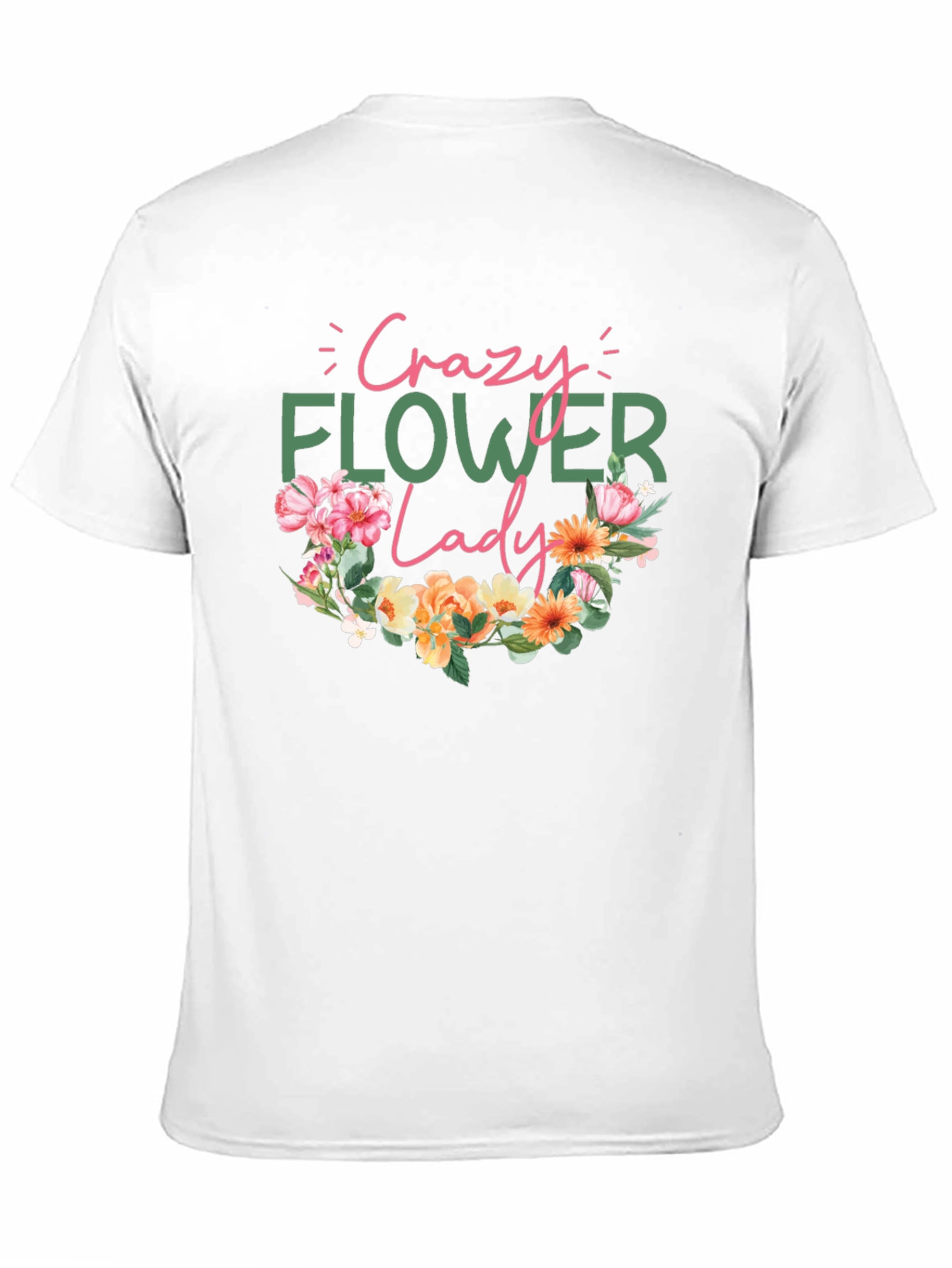 Crazy Flower Lady Graphic Tee - Floral Design