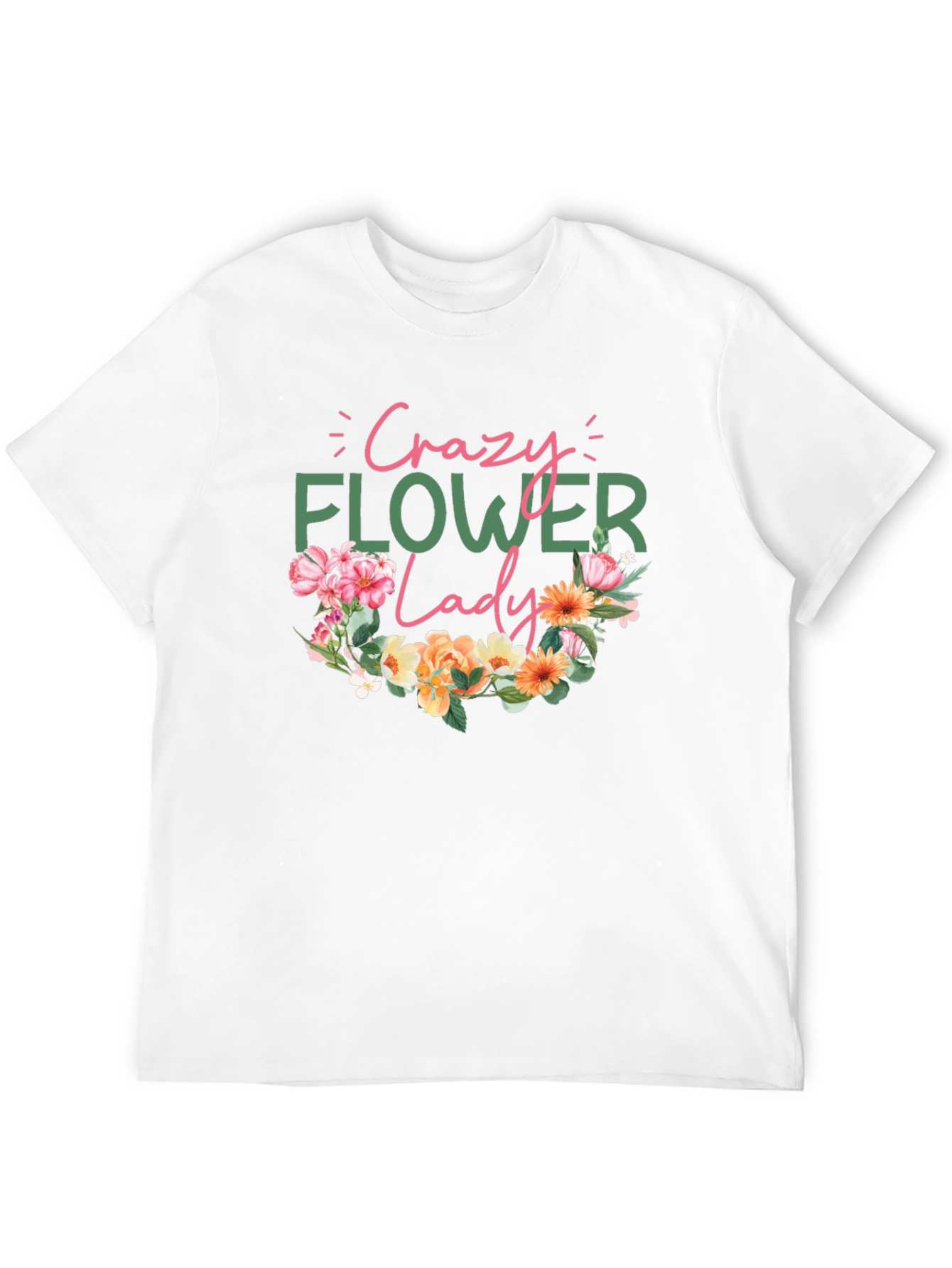 Crazy Flower Lady Graphic Tee - Floral Design
