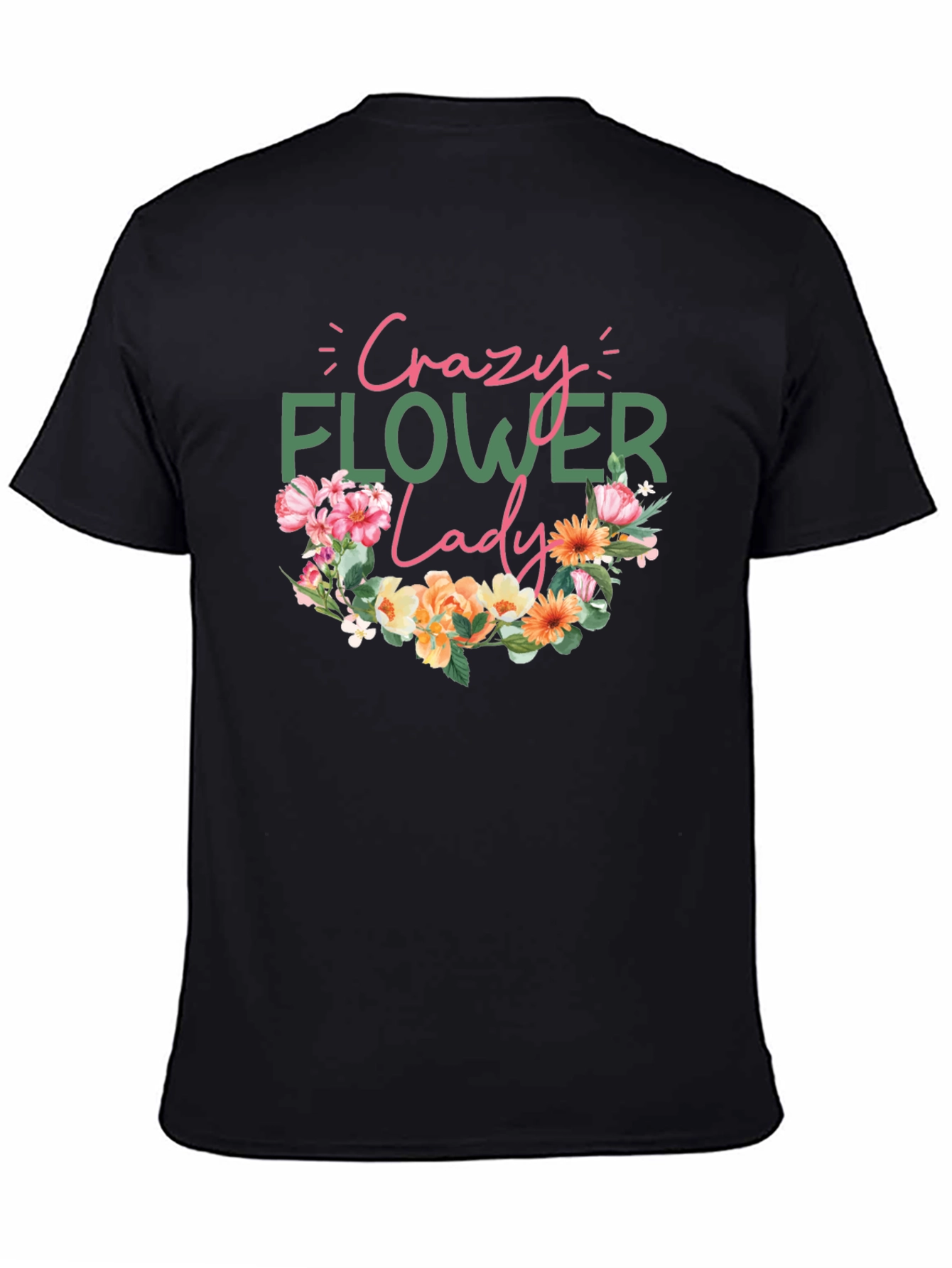 Crazy Flower Lady Graphic Tee - Floral Design