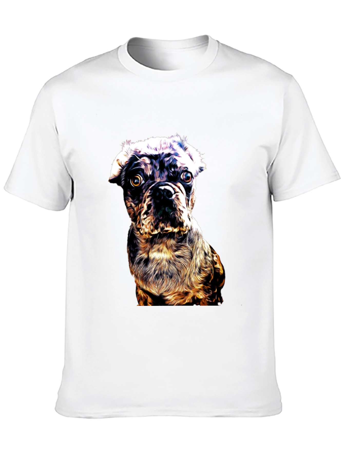 Dog Graphic Print Black Crew Neck T-Shirt