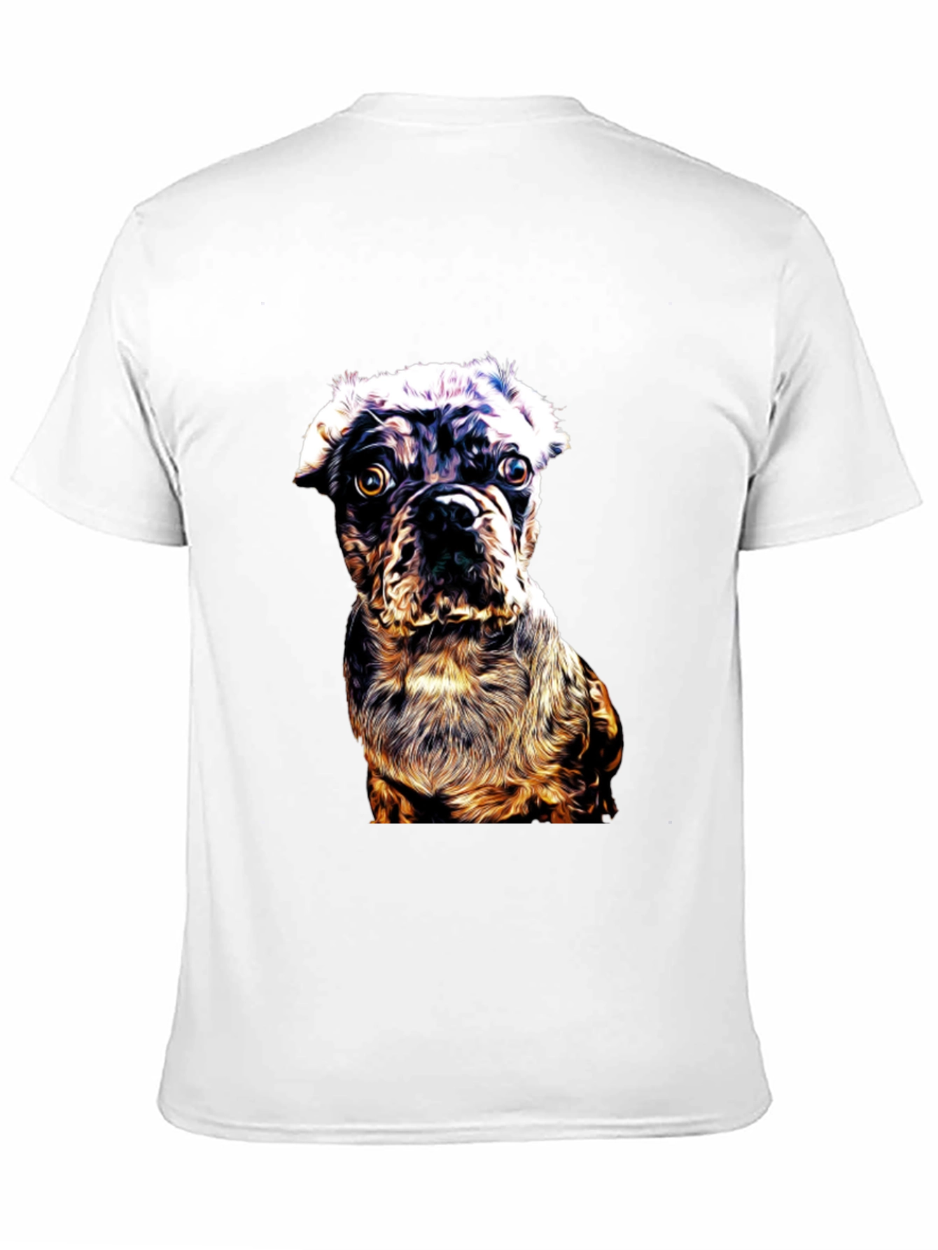 Dog Graphic Print Black Crew Neck T-Shirt