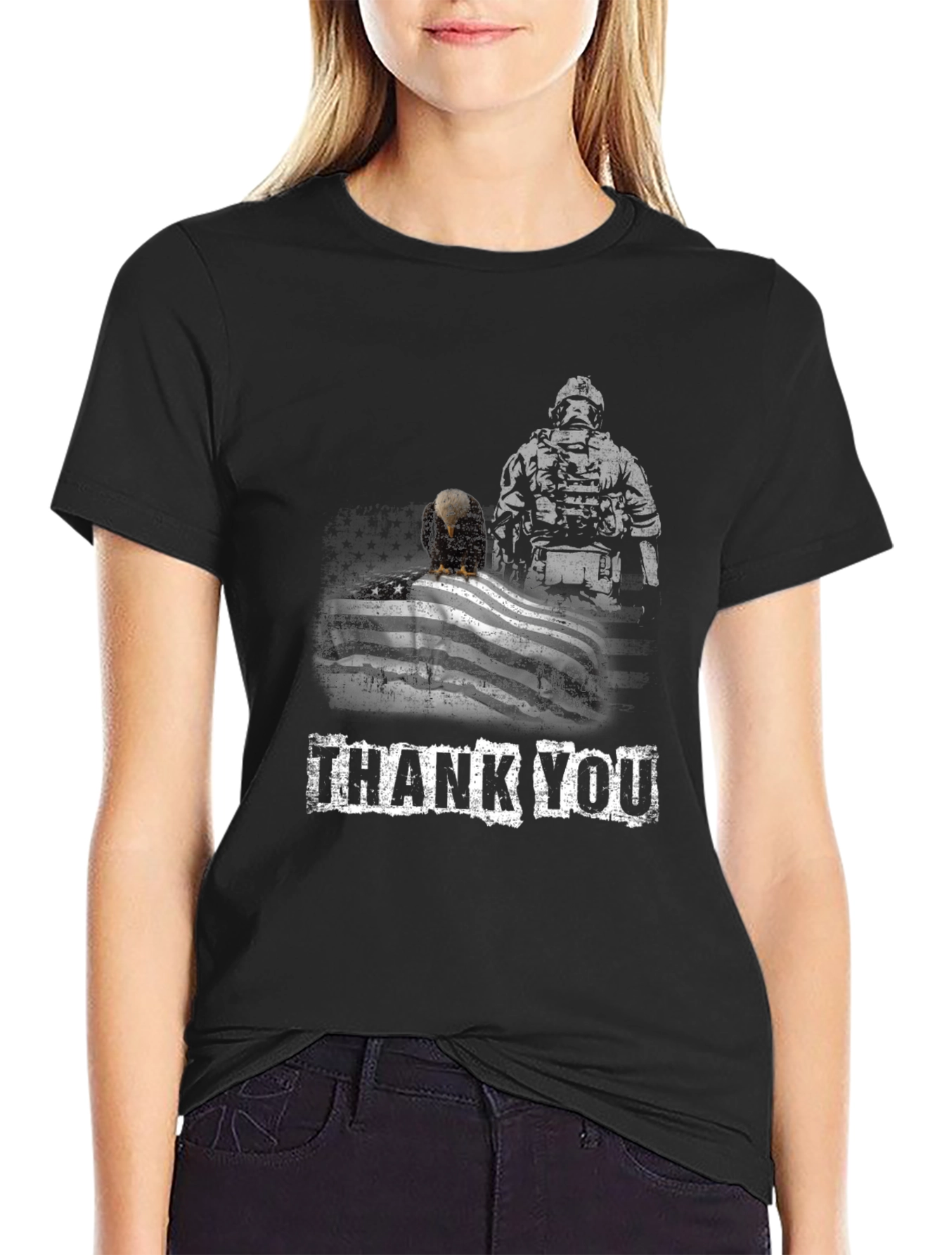 Thank You Soldier Patriotic Eagle Flag T-Shirt