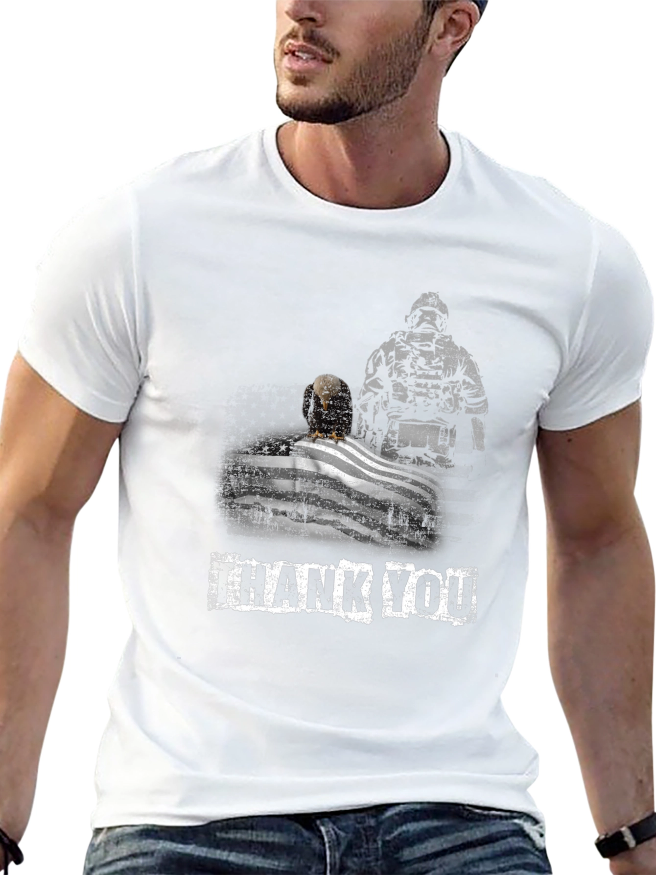 Thank You Soldier Patriotic Eagle Flag T-Shirt
