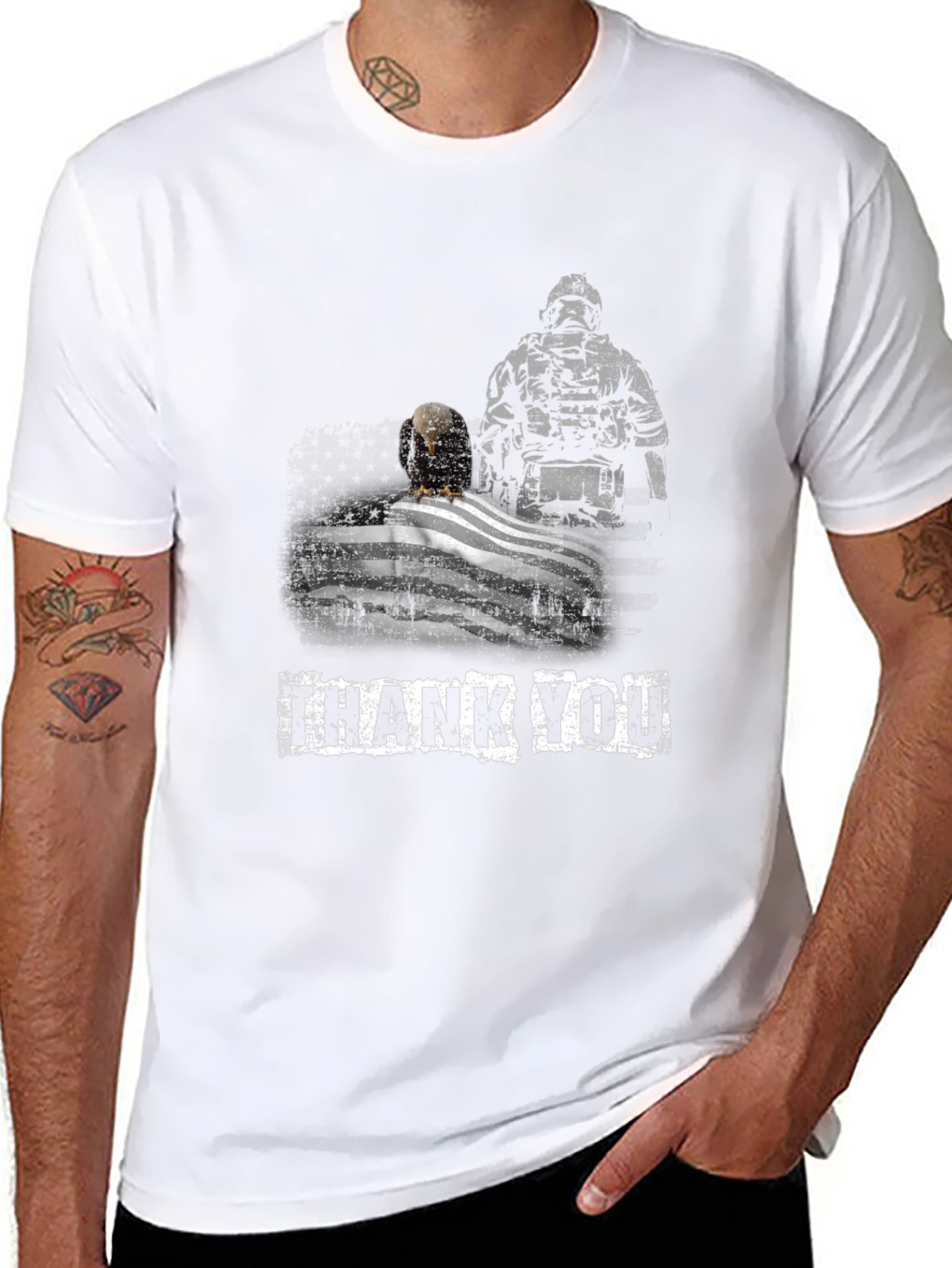 Thank You Soldier Patriotic Eagle Flag T-Shirt