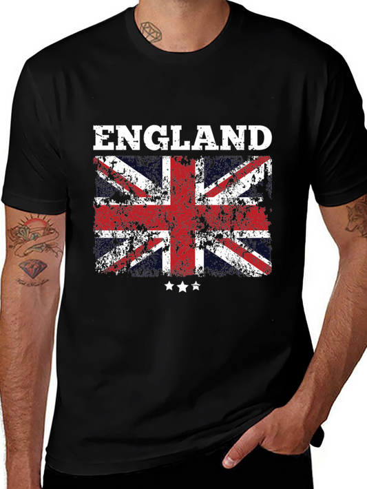 England Flag Graphic T-Shirt - Distressed Union Jack