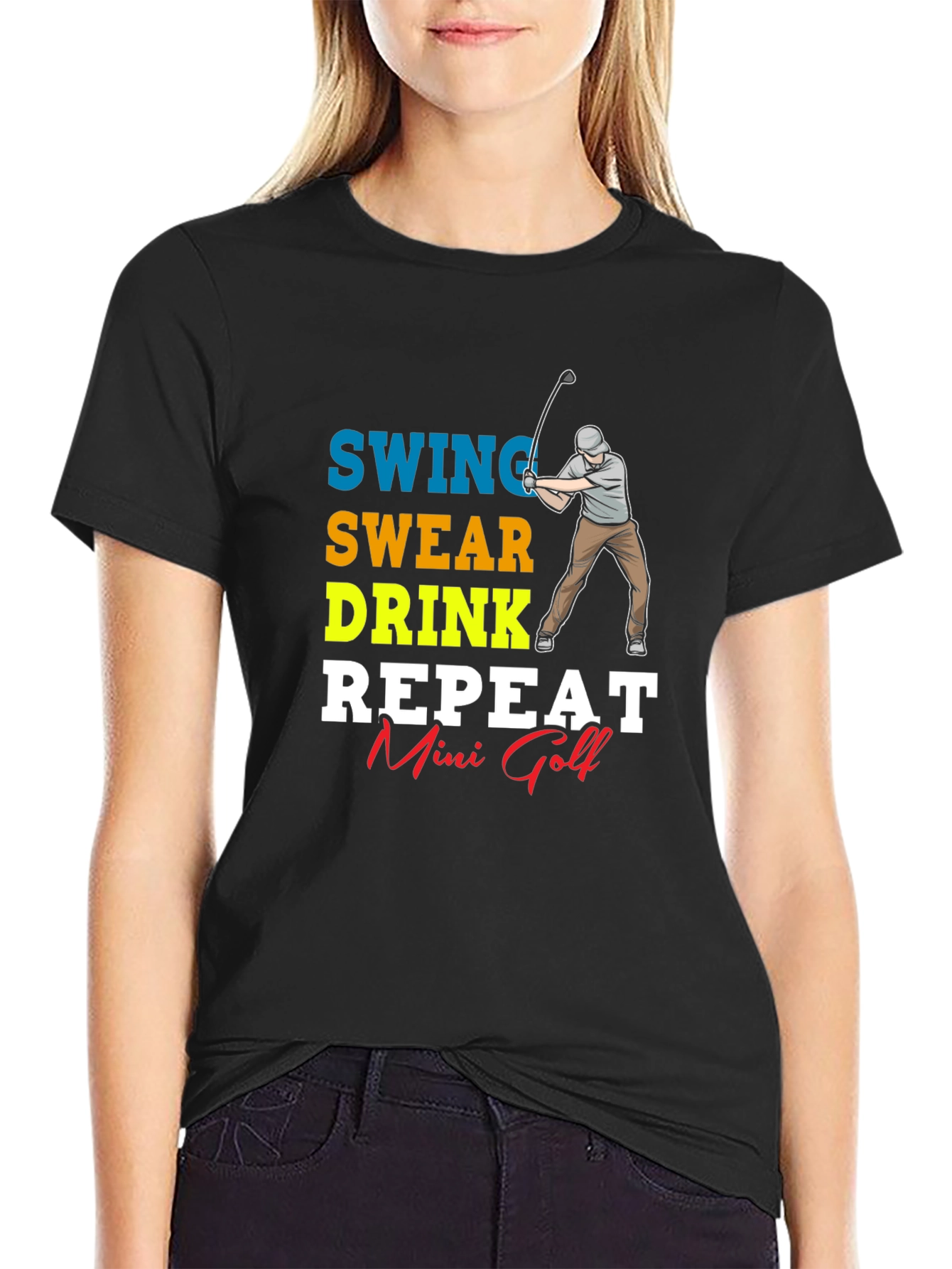Swing Swear Drink Repeat Mini Golf T-Shirt
