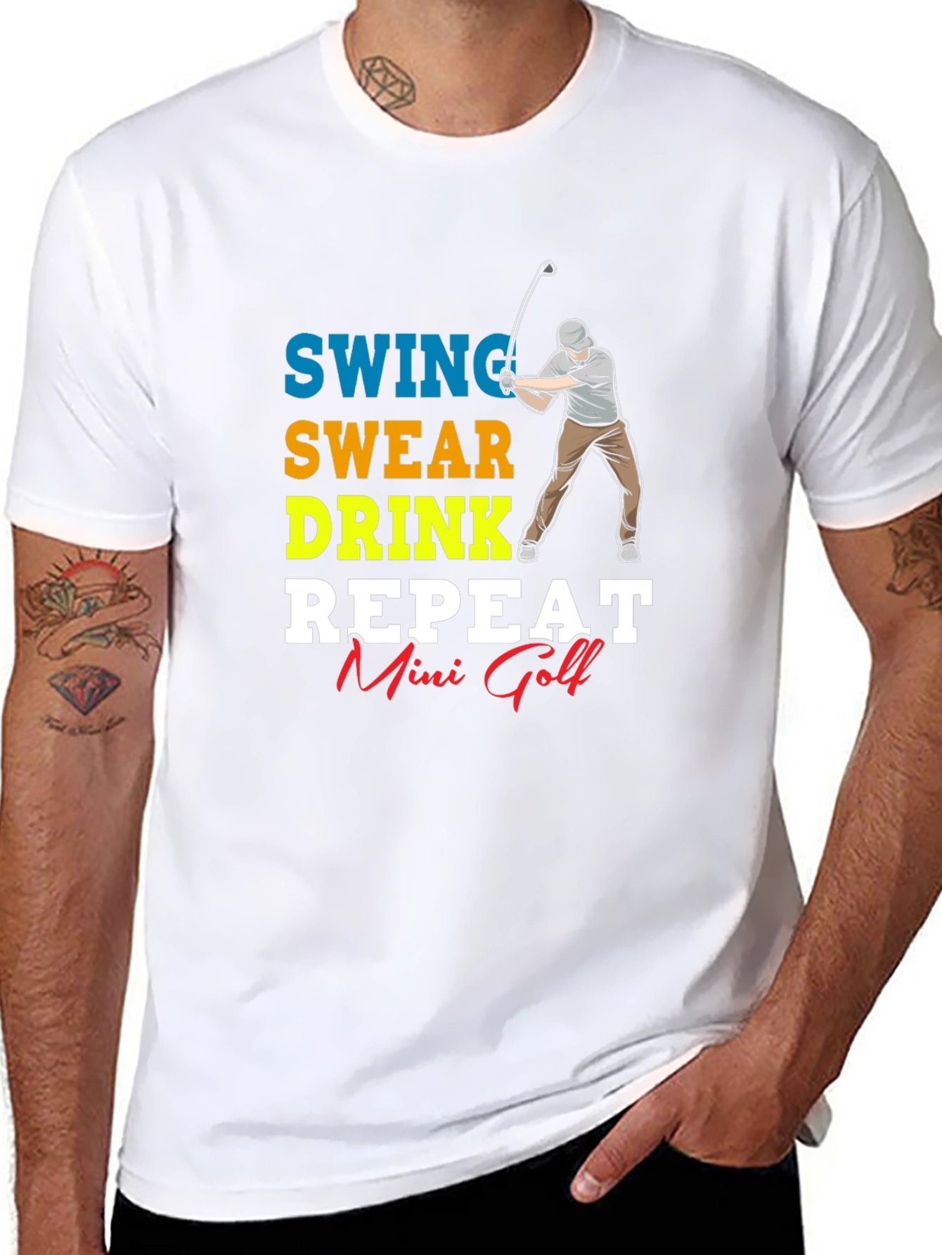 Swing Swear Drink Repeat Mini Golf T-Shirt
