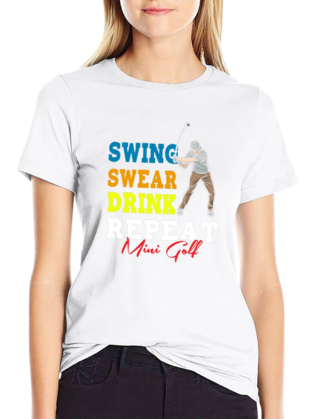 Swing Swear Drink Repeat Mini Golf T-Shirt