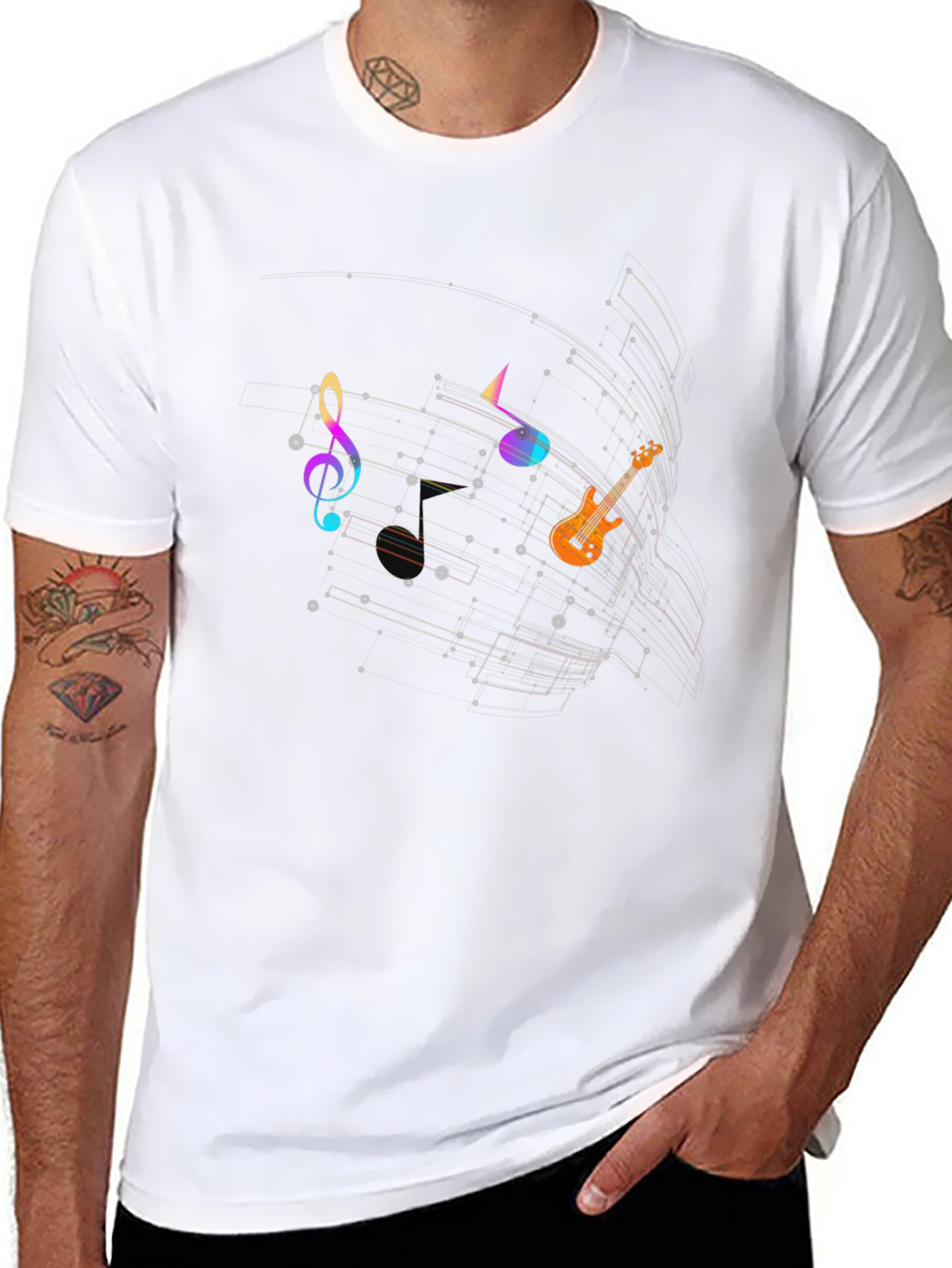 Music Notes Graphic T-Shirt