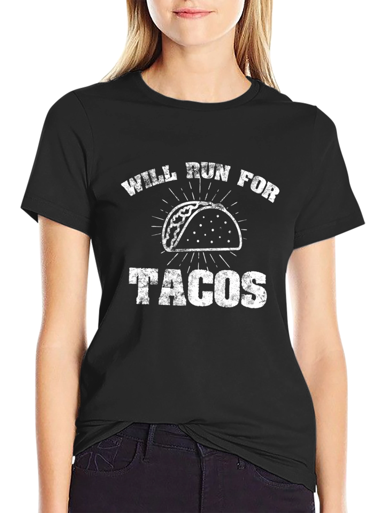 Will Run for Tacos - Mens Black T-Shirt