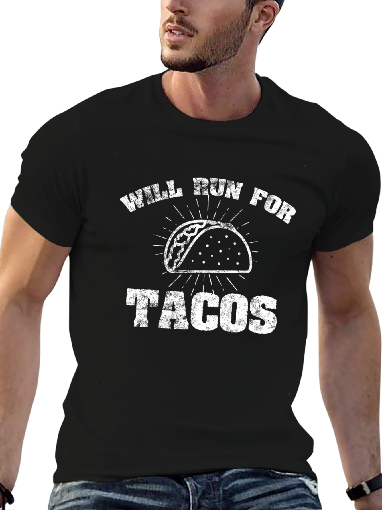 Will Run for Tacos - Mens Black T-Shirt