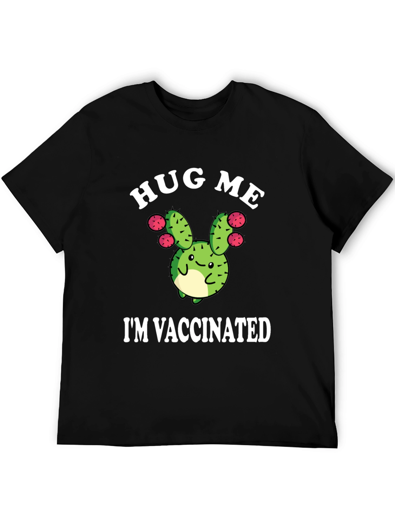 Hug Me Im Vaccinated Funny Cactus T-Shirt
