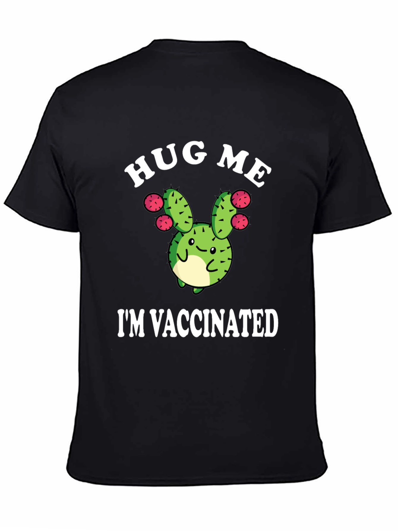 Hug Me Im Vaccinated Funny Cactus T-Shirt
