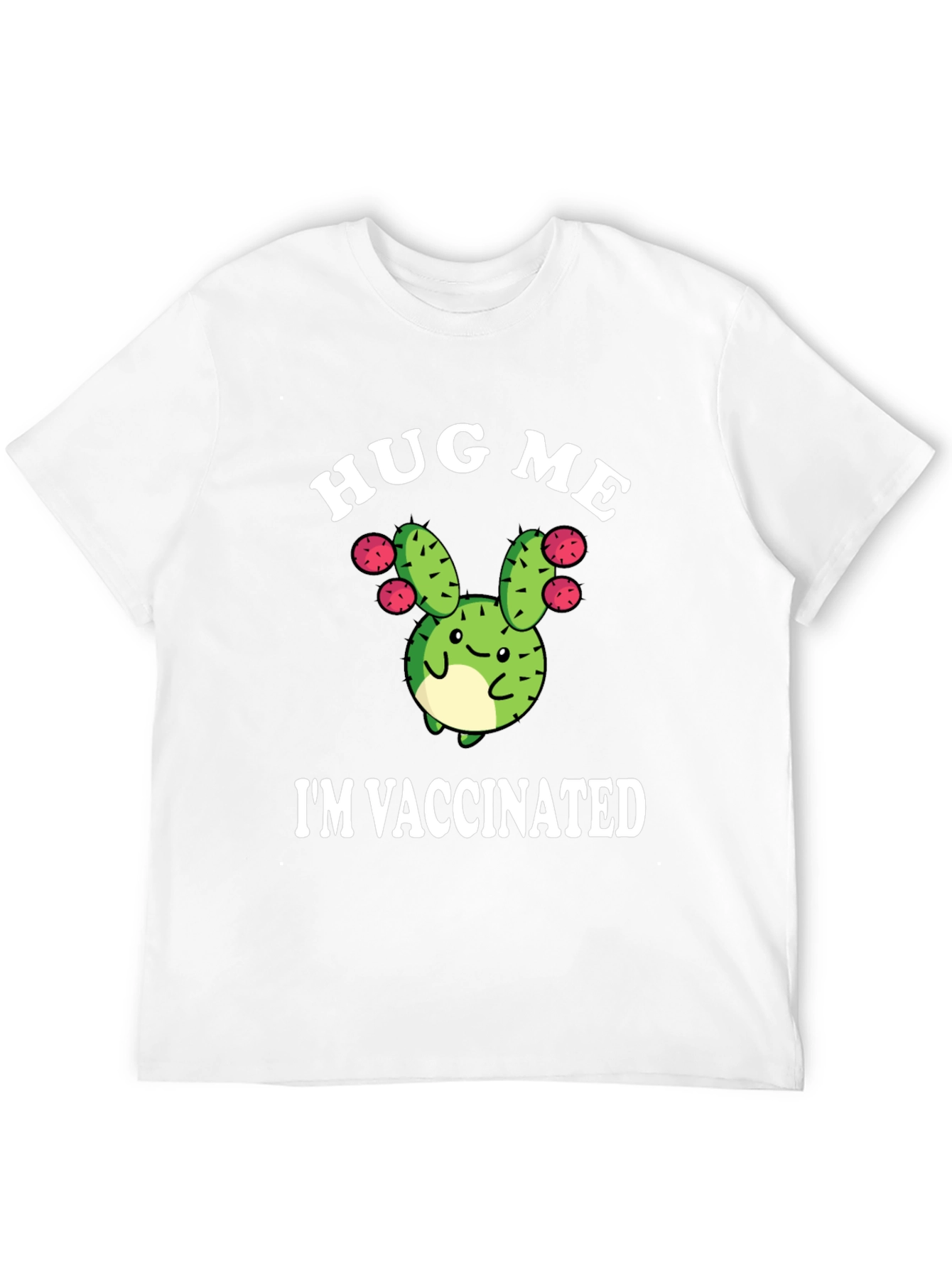 Hug Me Im Vaccinated Funny Cactus T-Shirt