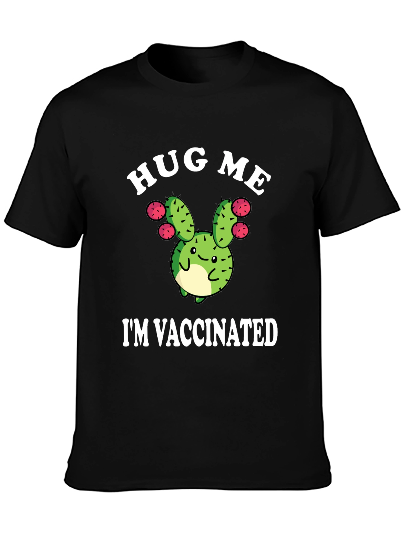 Hug Me Im Vaccinated Funny Cactus T-Shirt