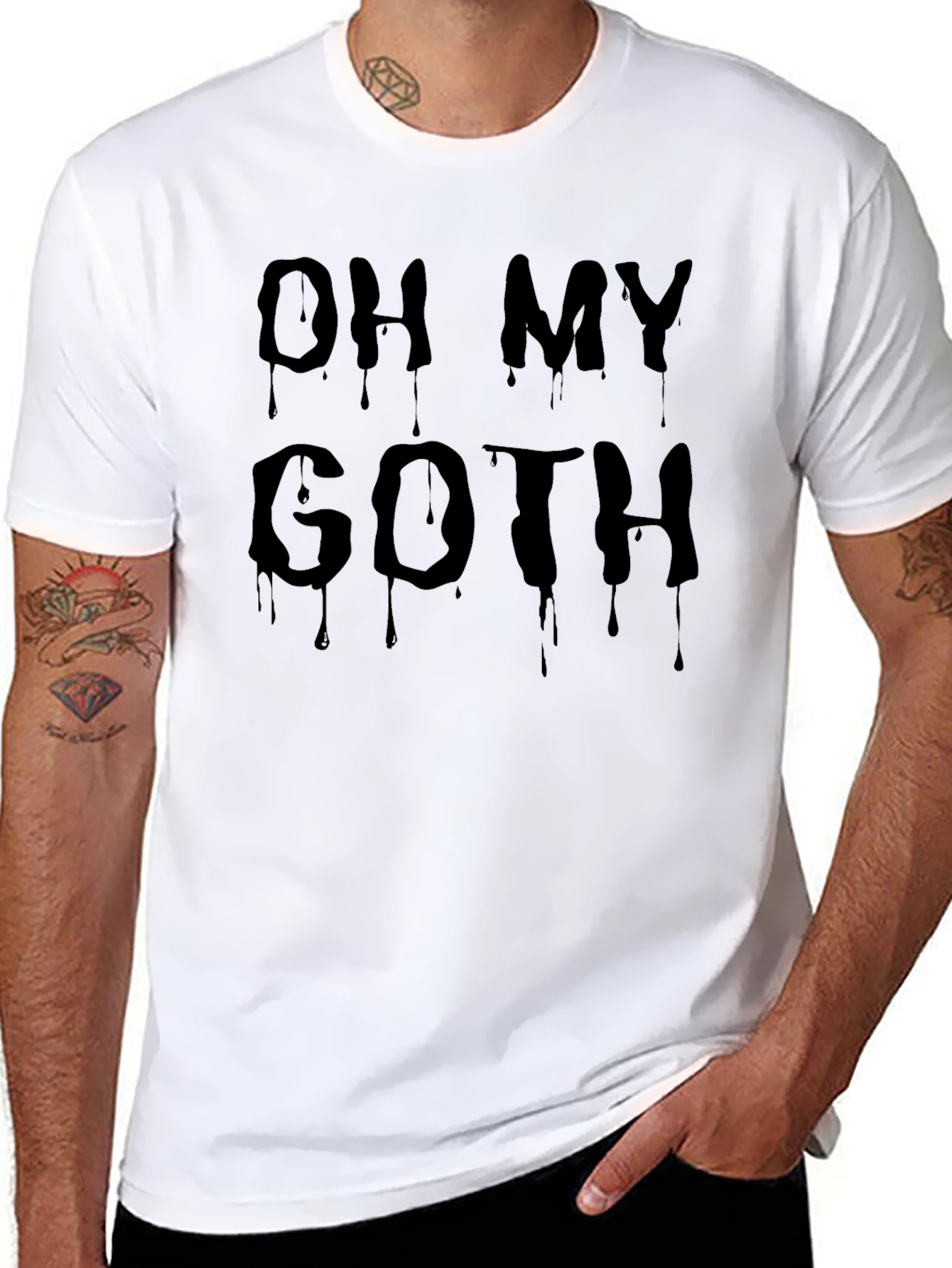 Oh My Goth Black Dripping Text T-Shirt