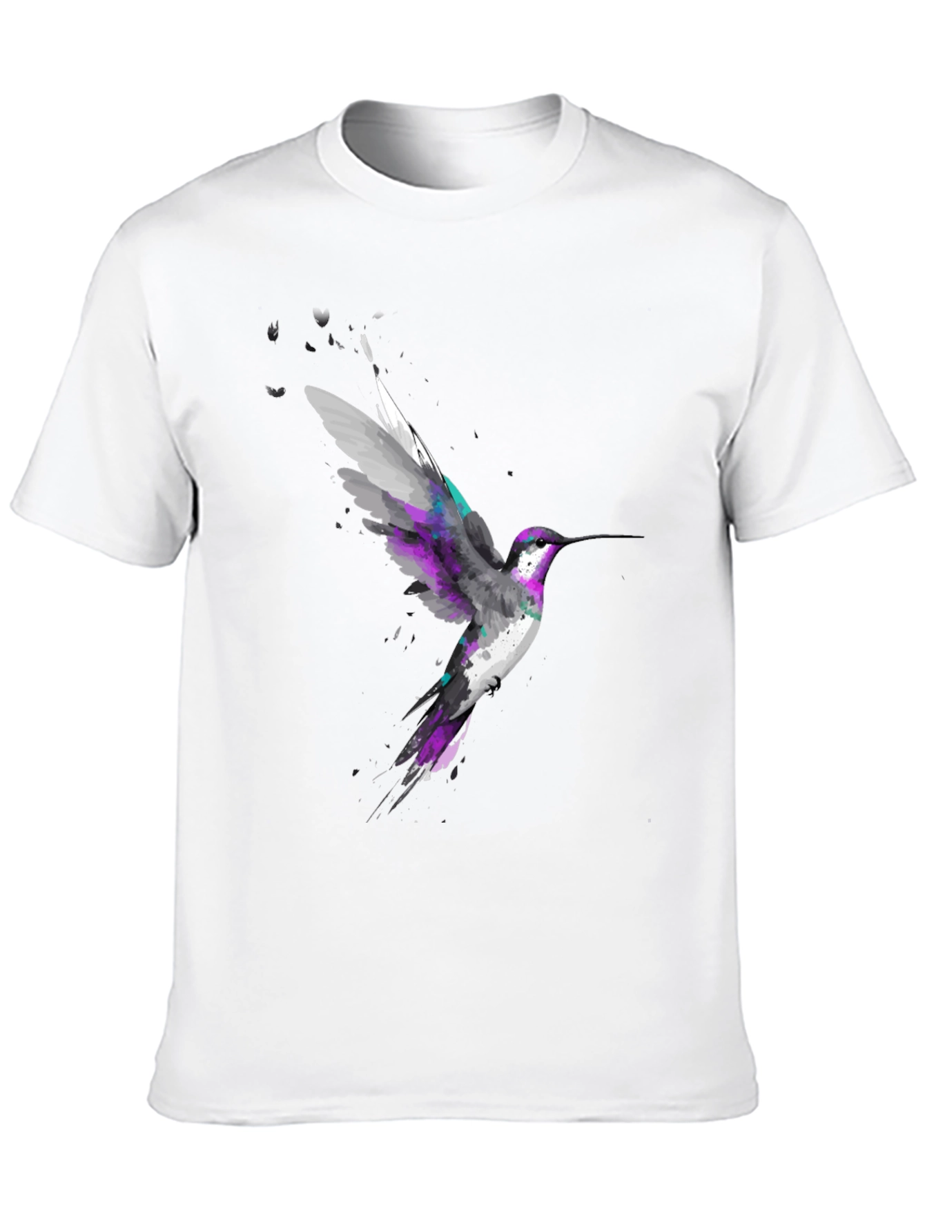 Hummingbird Graphic Print Black T-Shirt