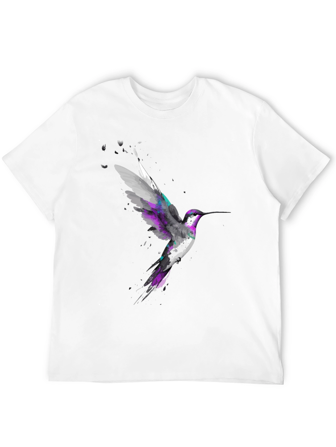 Hummingbird Graphic Print Black T-Shirt