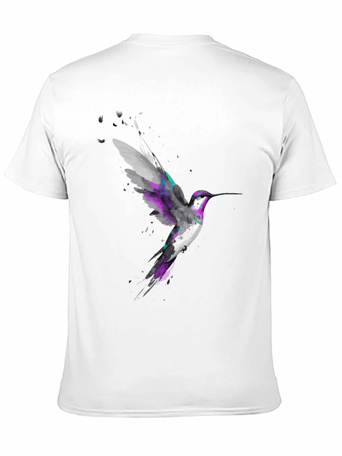Hummingbird Graphic Print Black T-Shirt