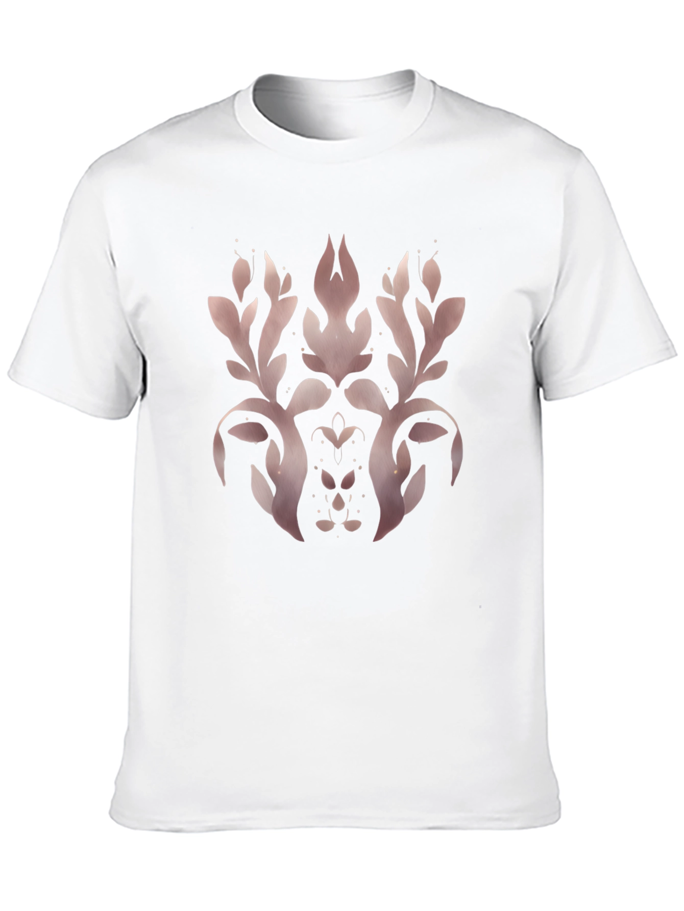 Elegant Black T-Shirt with Rose Gold Floral Design
