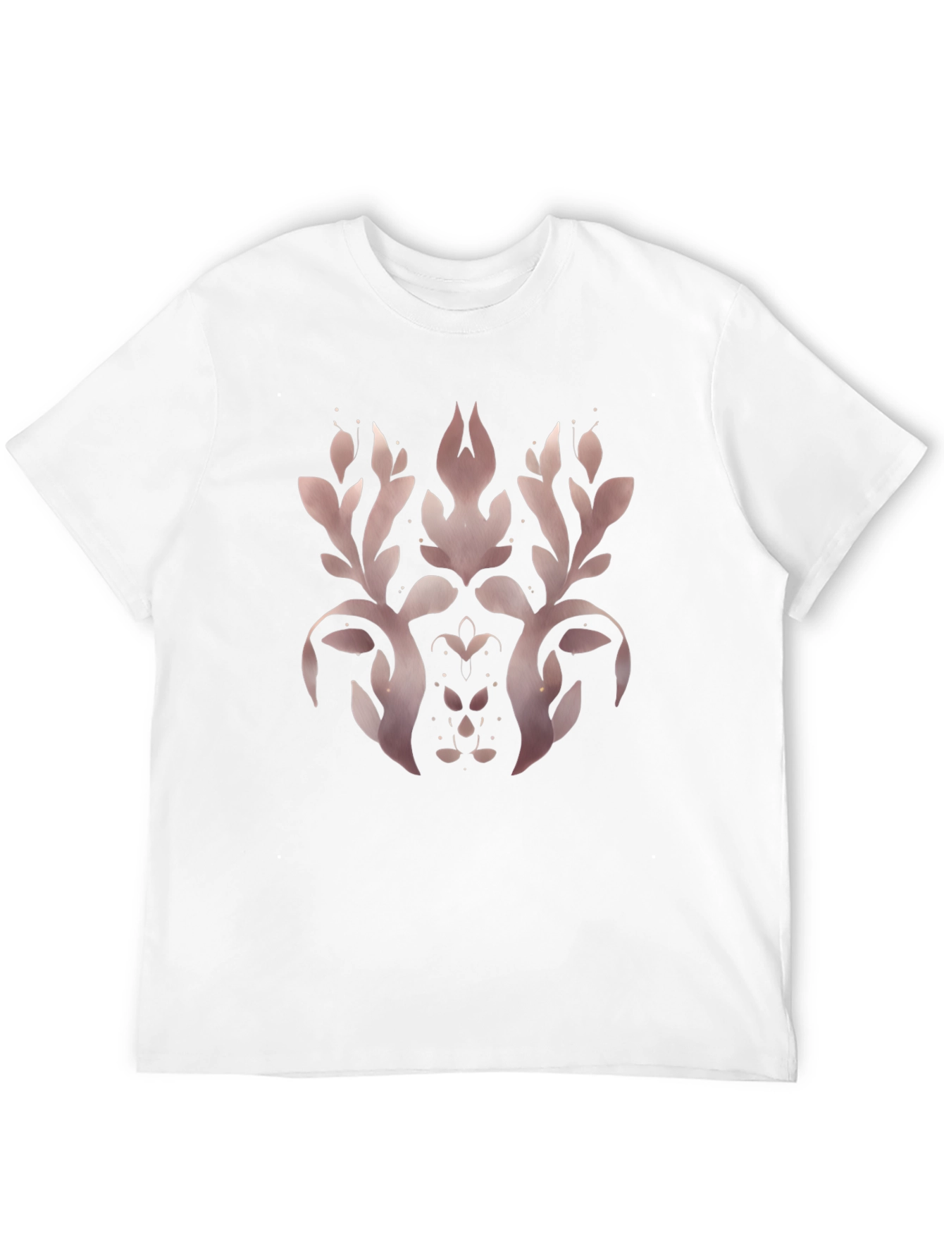 Elegant Black T-Shirt with Rose Gold Floral Design
