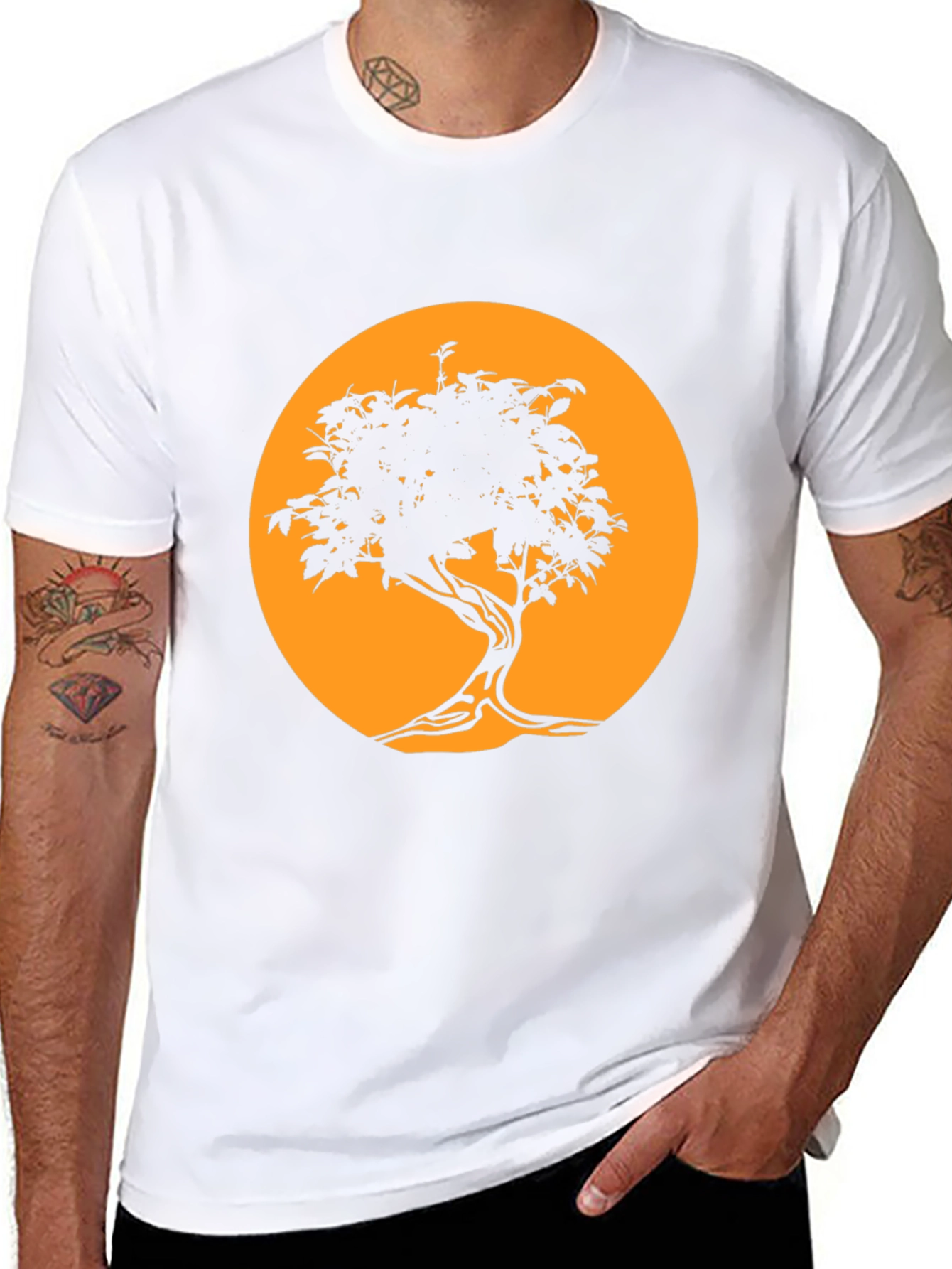 Black Tree Silhouette Tee - Graphic Print