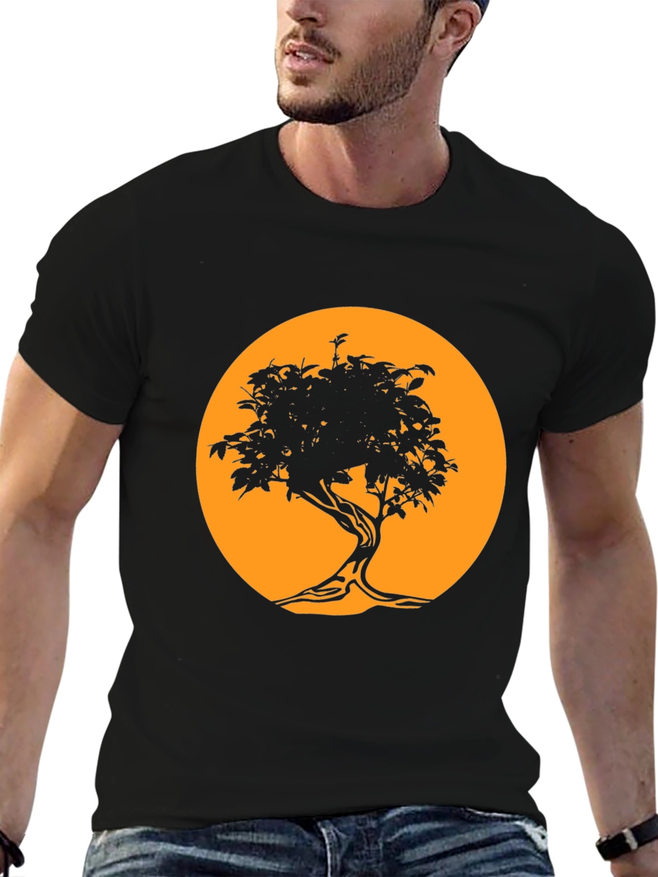 Black Tree Silhouette Tee - Graphic Print