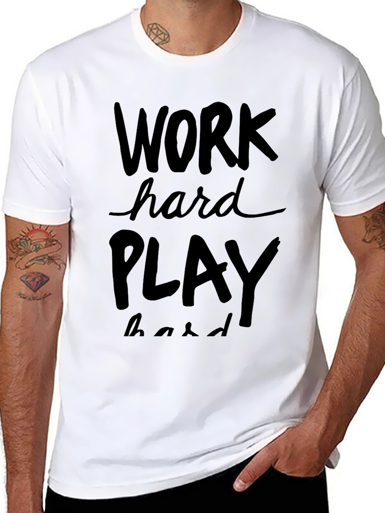 Work Hard Play Hard Graphic Tee - Black