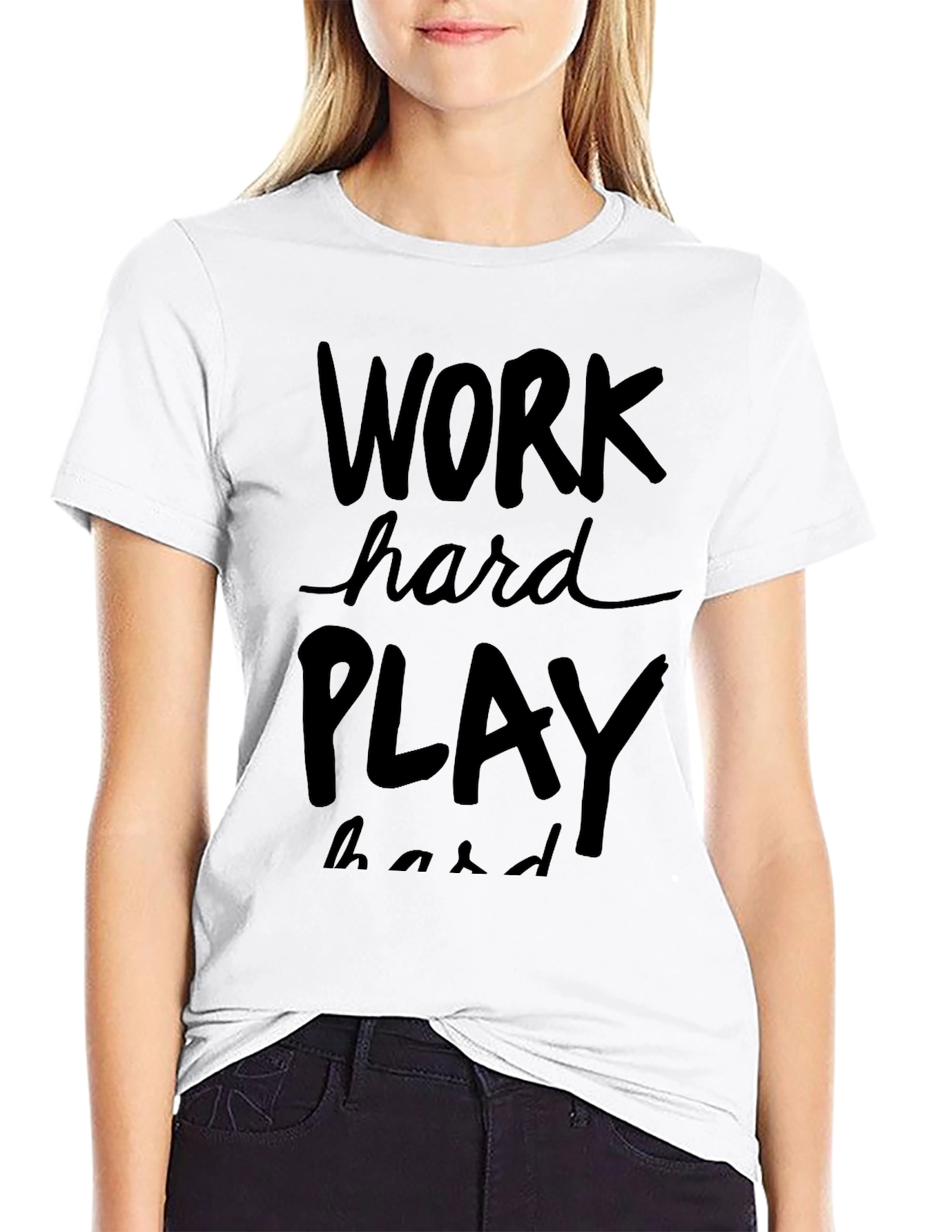 Work Hard Play Hard Graphic Tee - Black