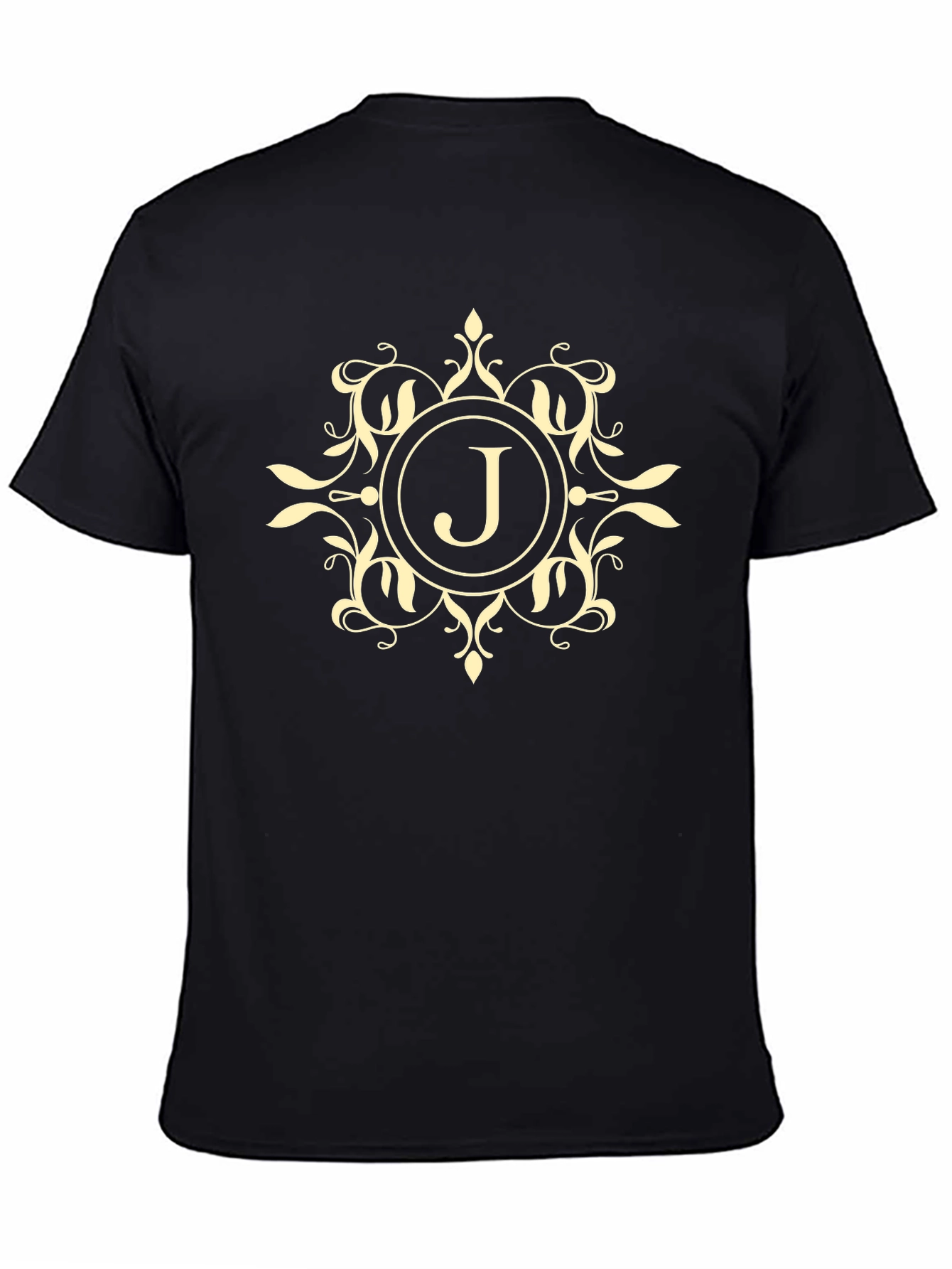 Elegant Monogram J Black T-Shirt