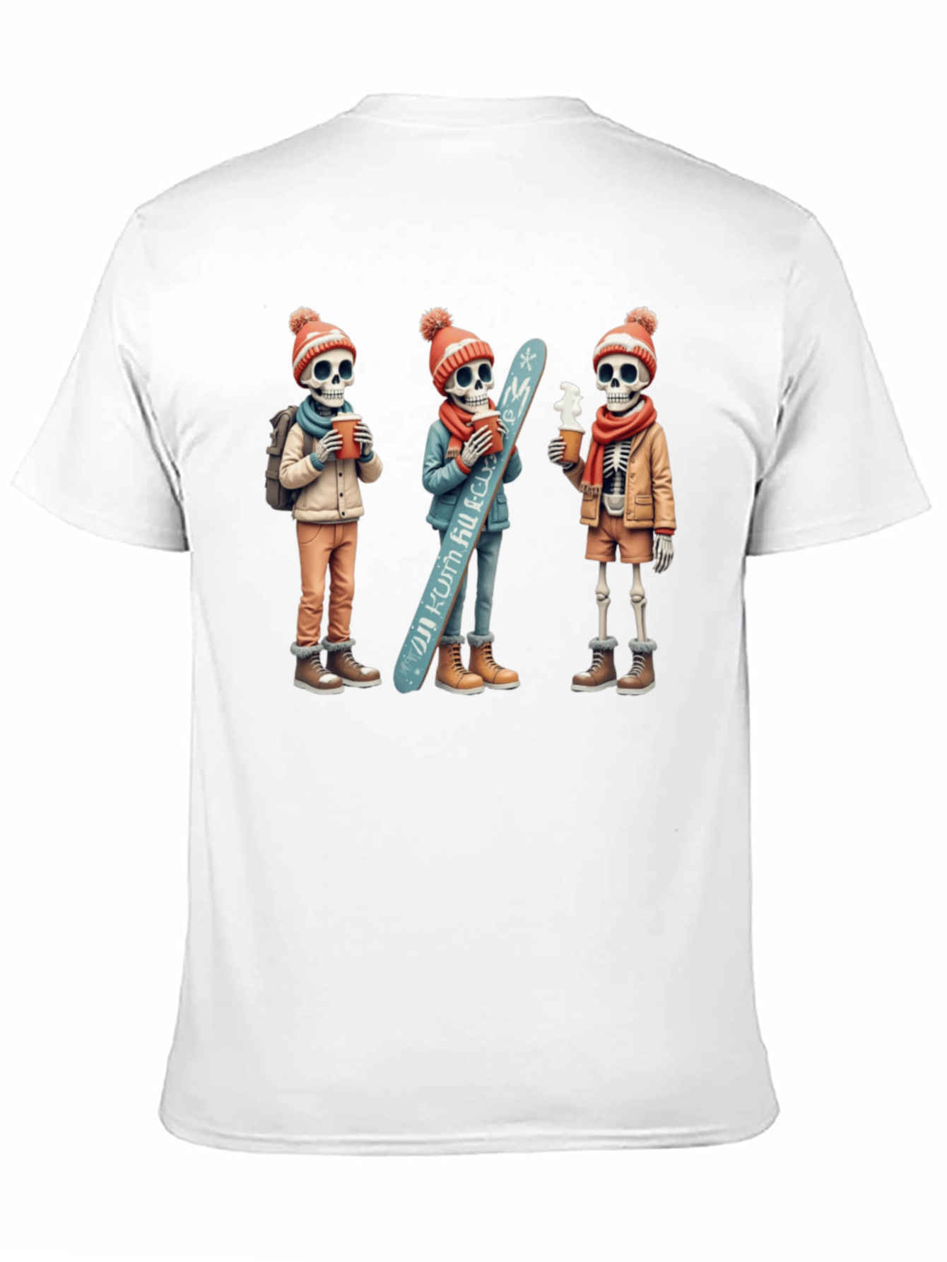 Skeleton Ski Trip Black T-Shirt