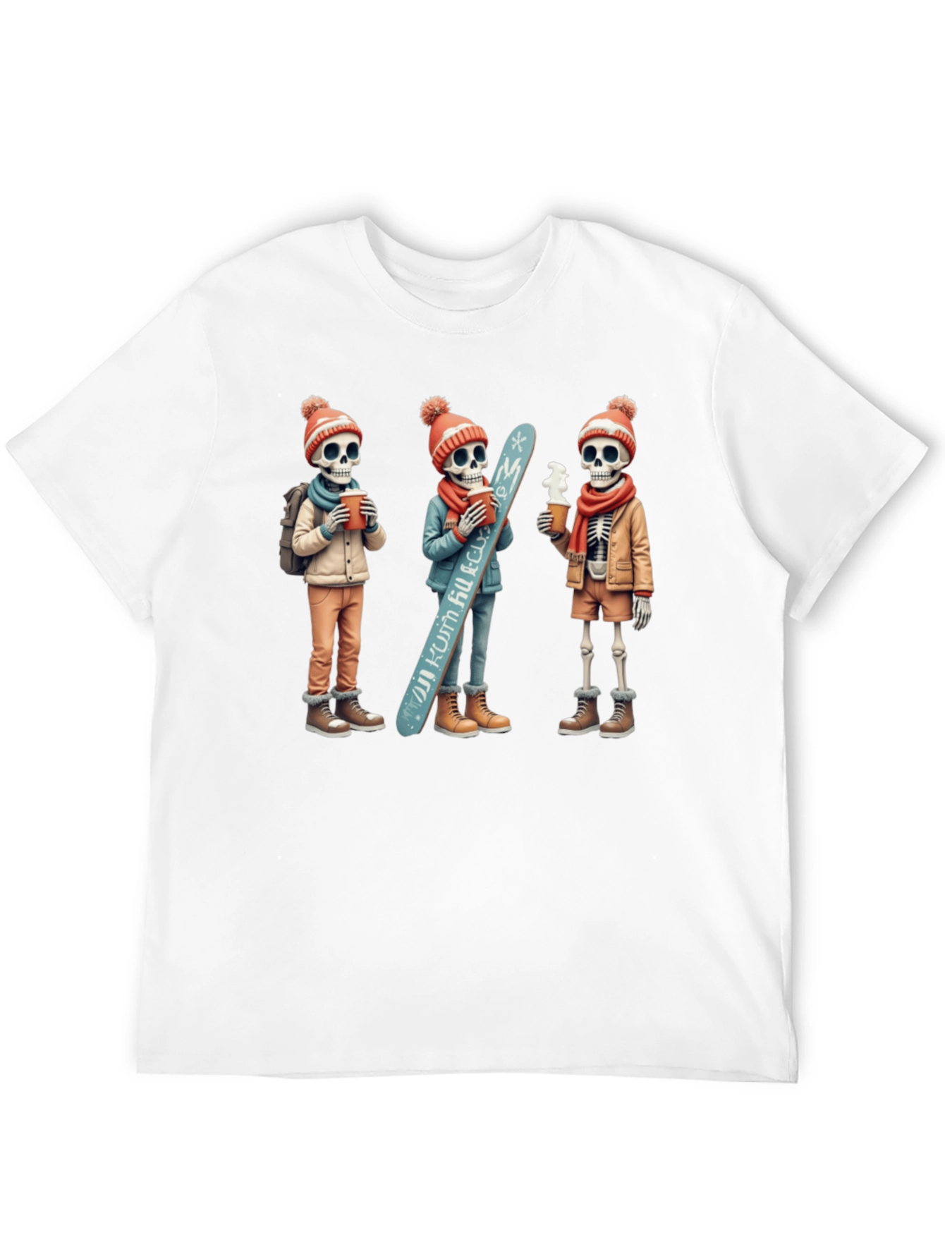 Skeleton Ski Trip Black T-Shirt