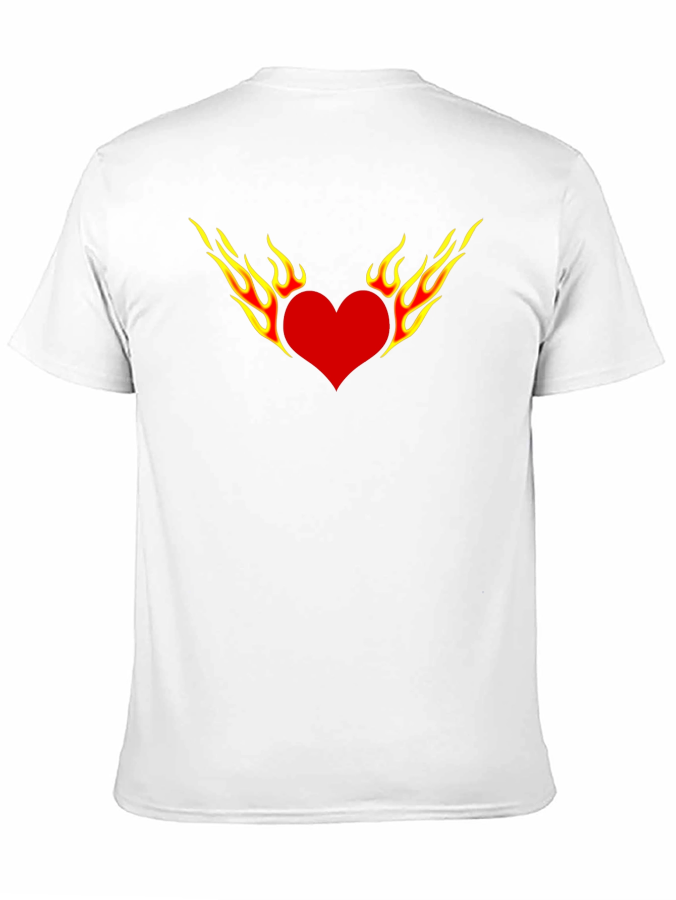 Fiery Heart Graphic Tee - Black Cotton T-Shirt