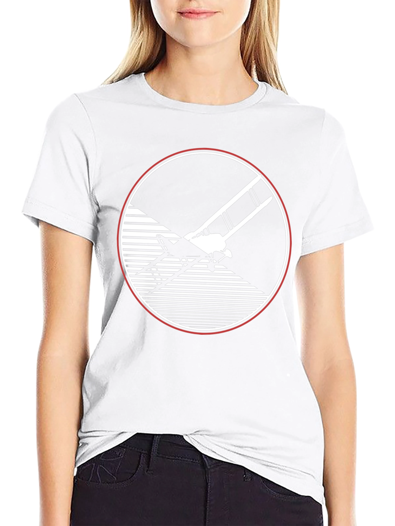 Retro Biplane Graphic Tee - Black Cotton T-Shirt