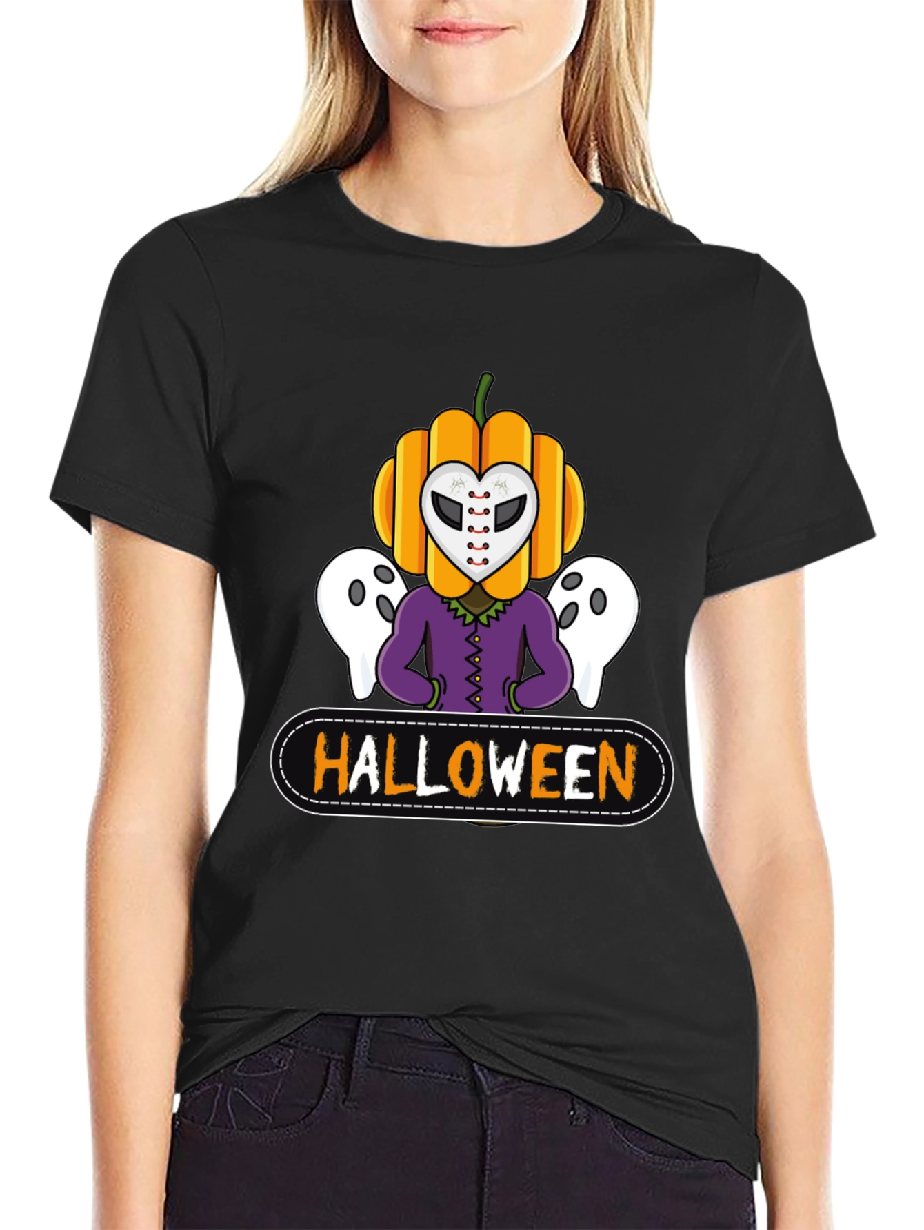 Halloween Pumpkin Mask T-Shirt