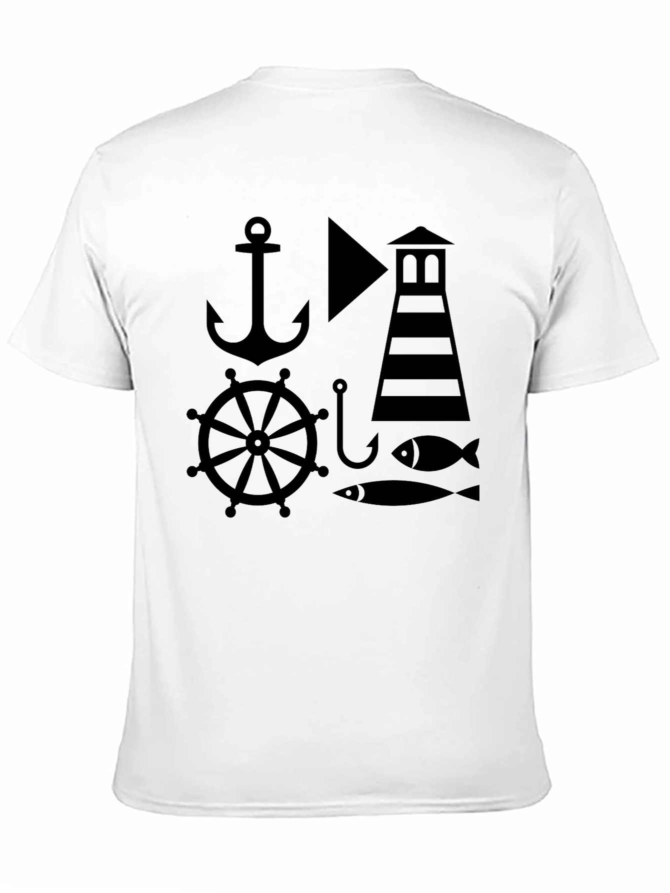 Nautical Design Black T-Shirt