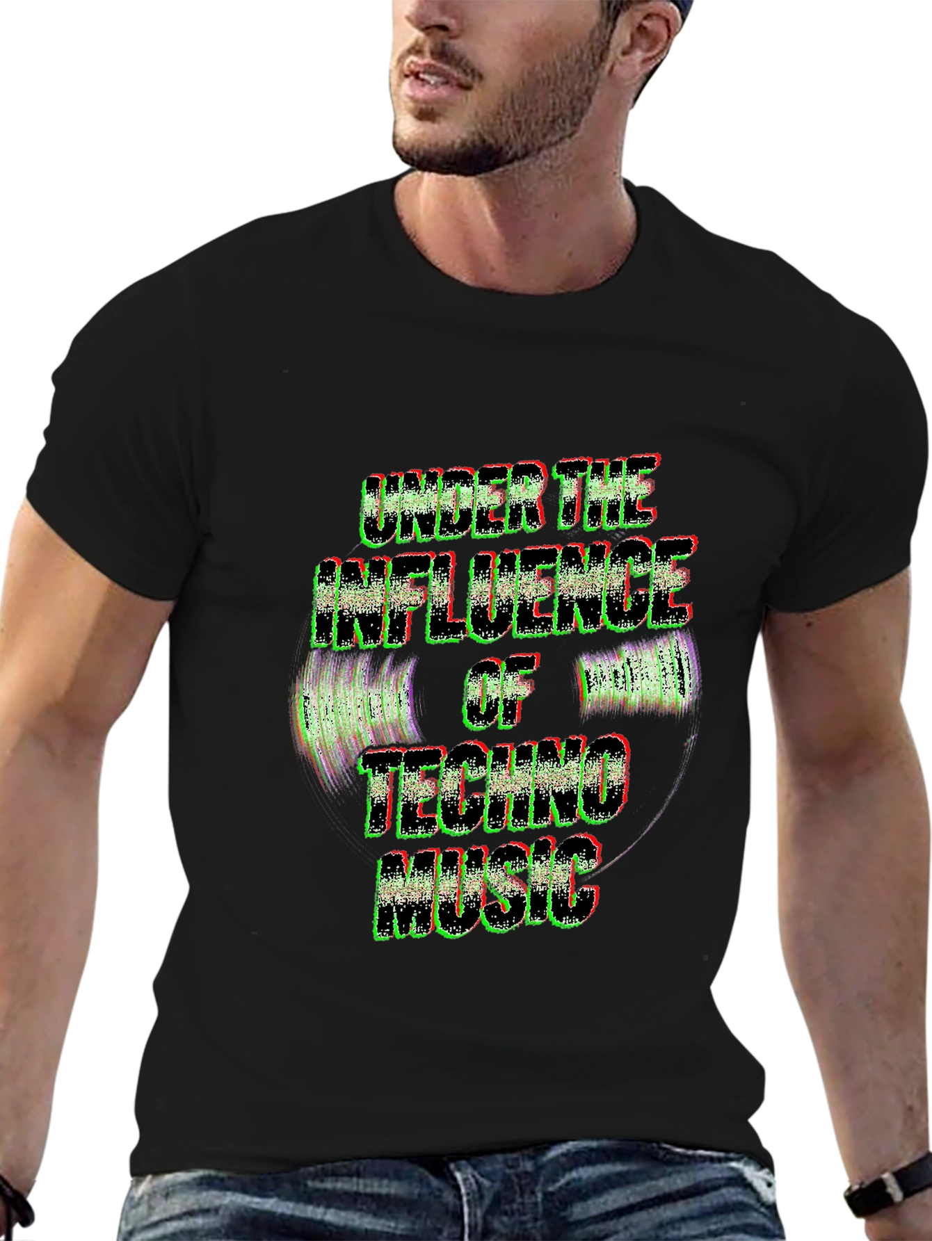Techno Music Influence Black Tee
