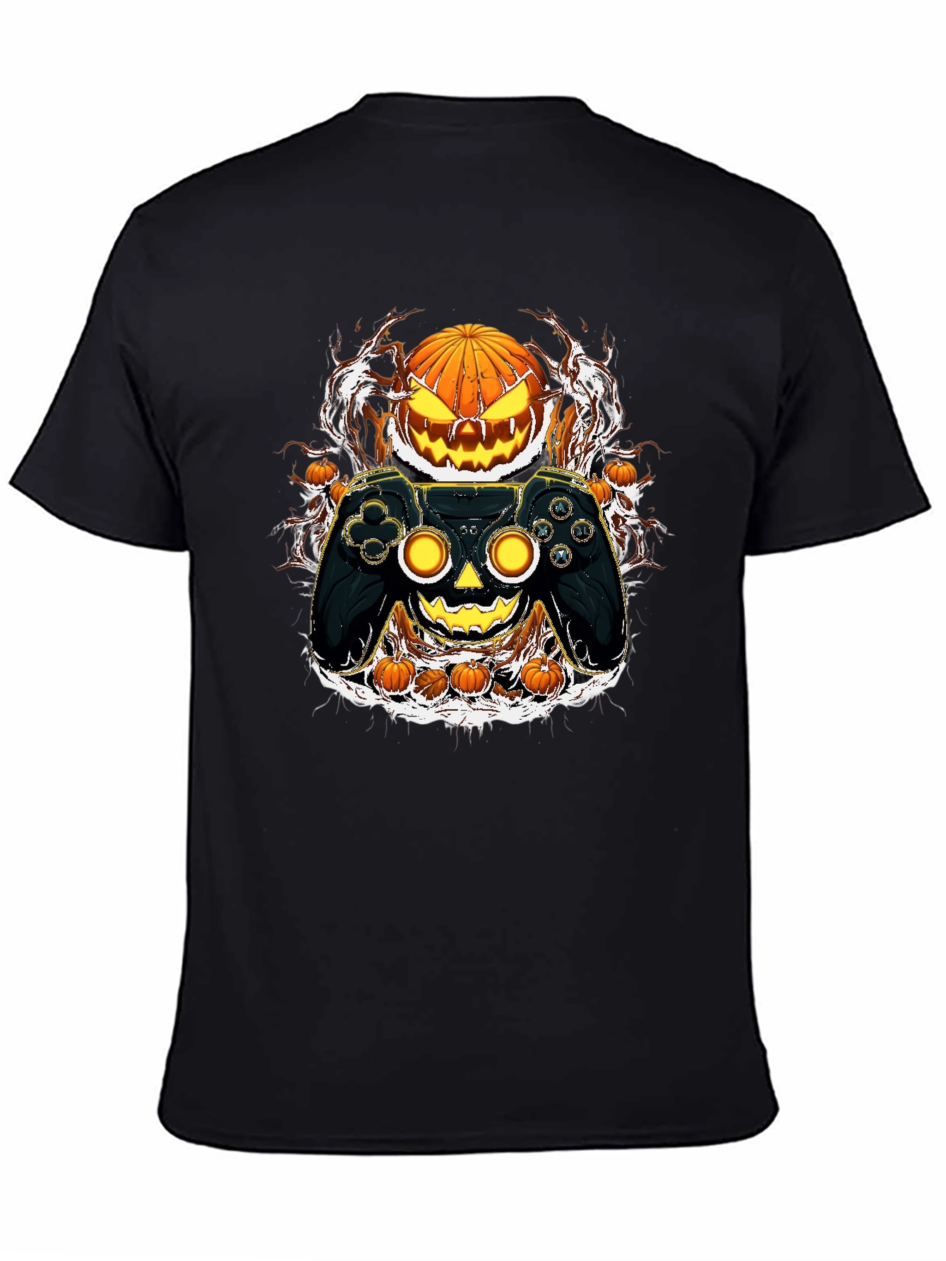 Halloween Gamer T-Shirt - Pumpkin Controller Graphic Tee