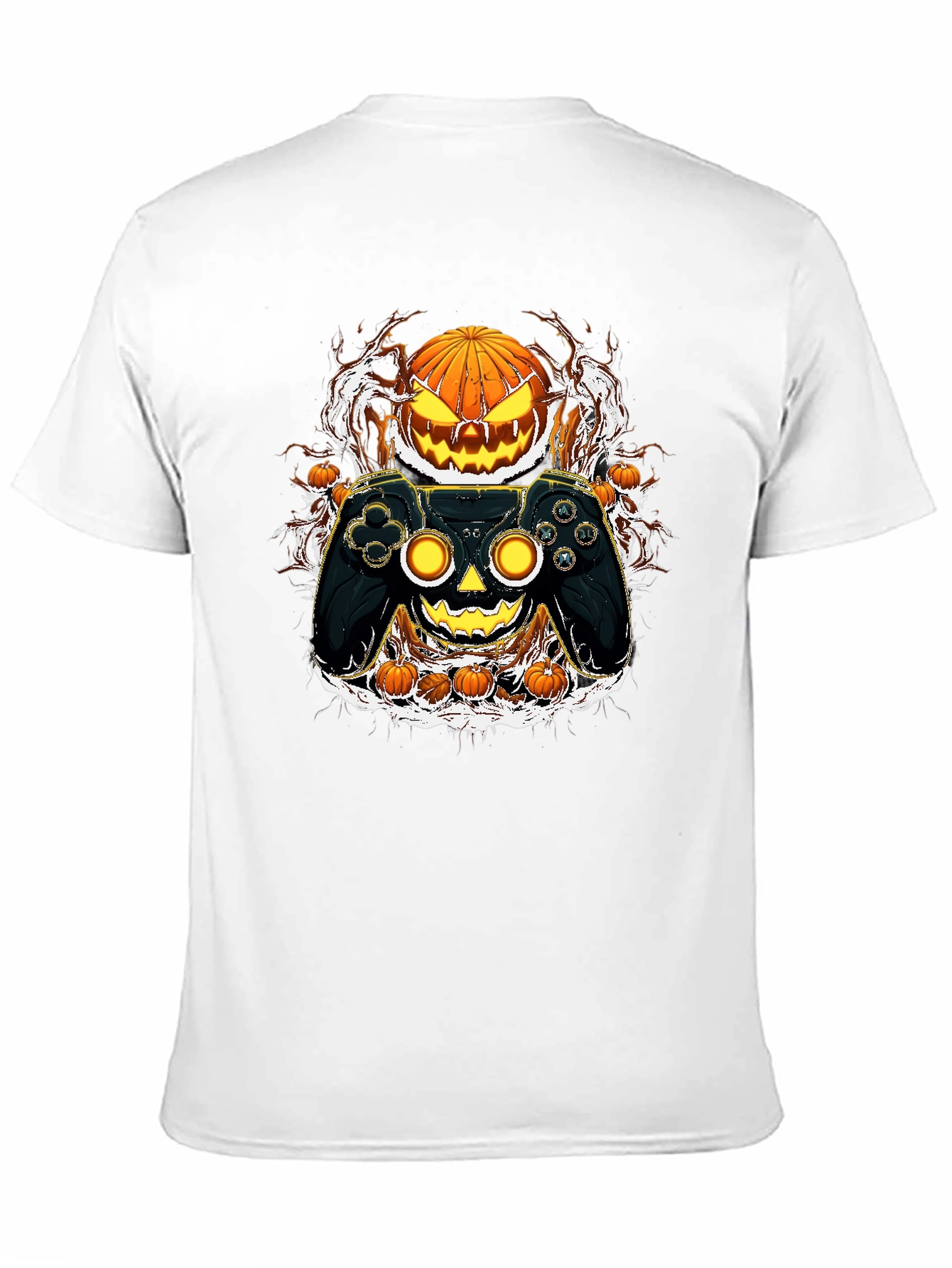Halloween Gamer T-Shirt - Pumpkin Controller Graphic Tee